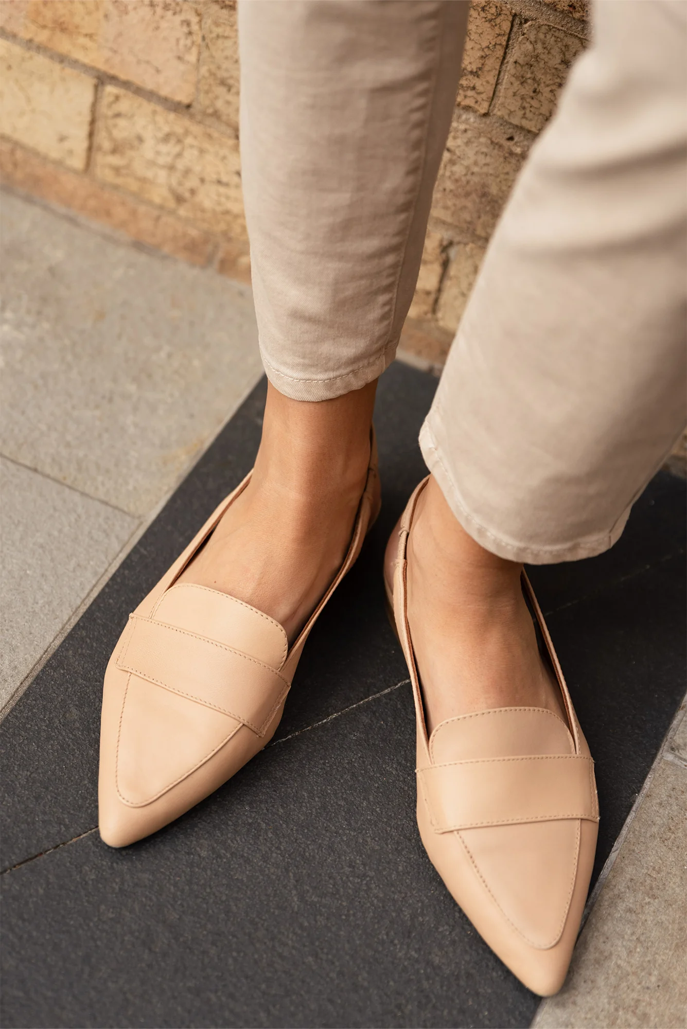 Asher Nude Leather Slingback Mule - Image 7