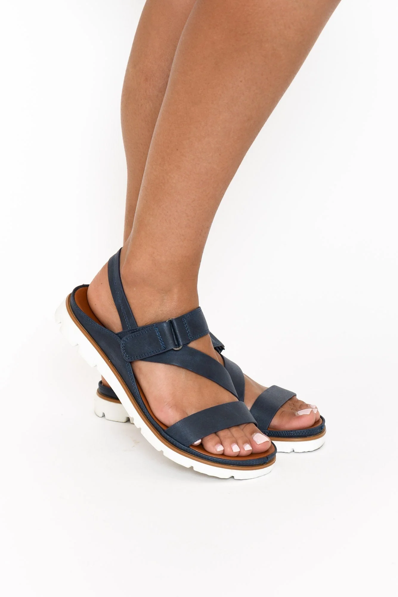 Ashli Navy Strappy Sandal - Image 7