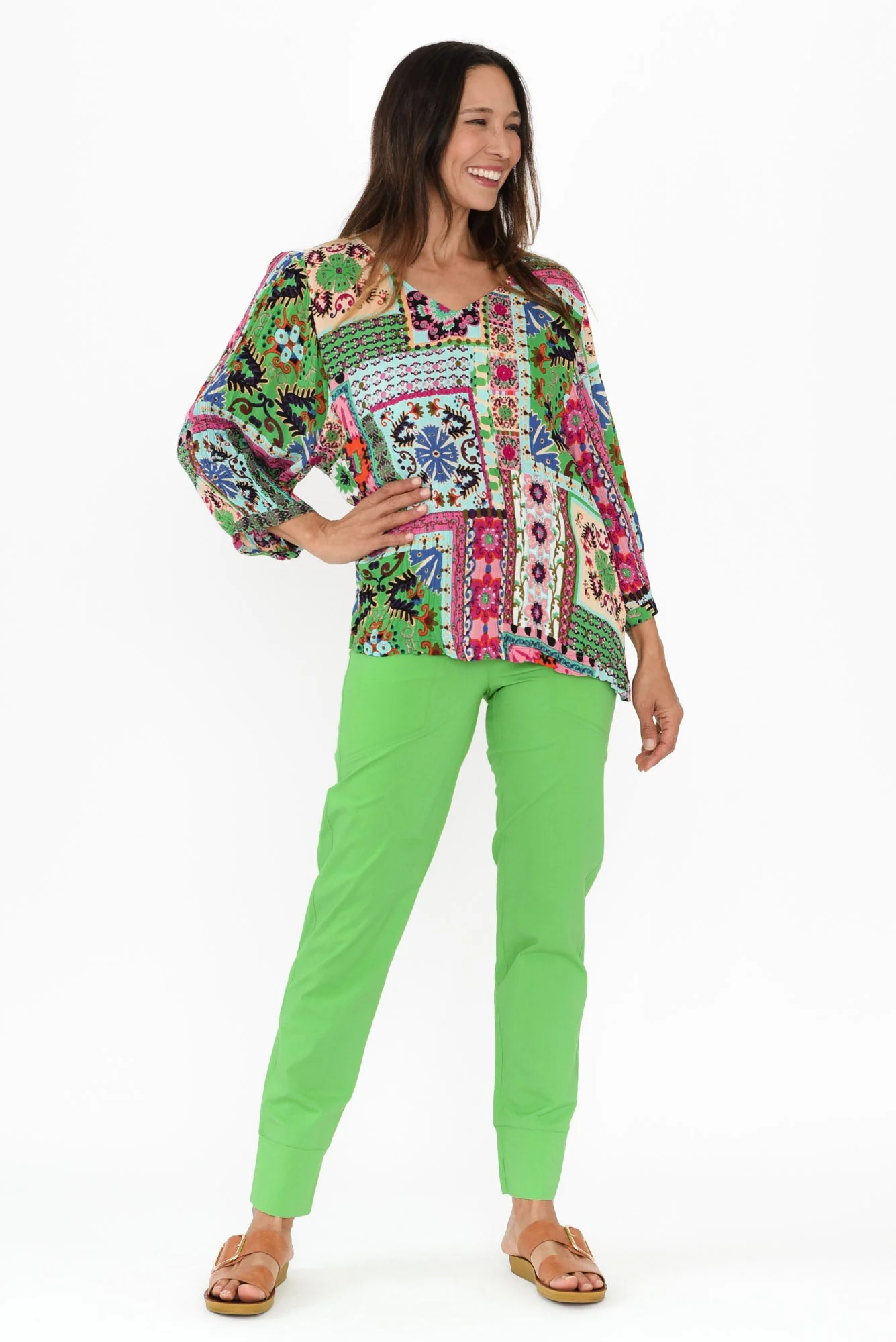 Ashton Green Cotton Stretch Pants - Image 6