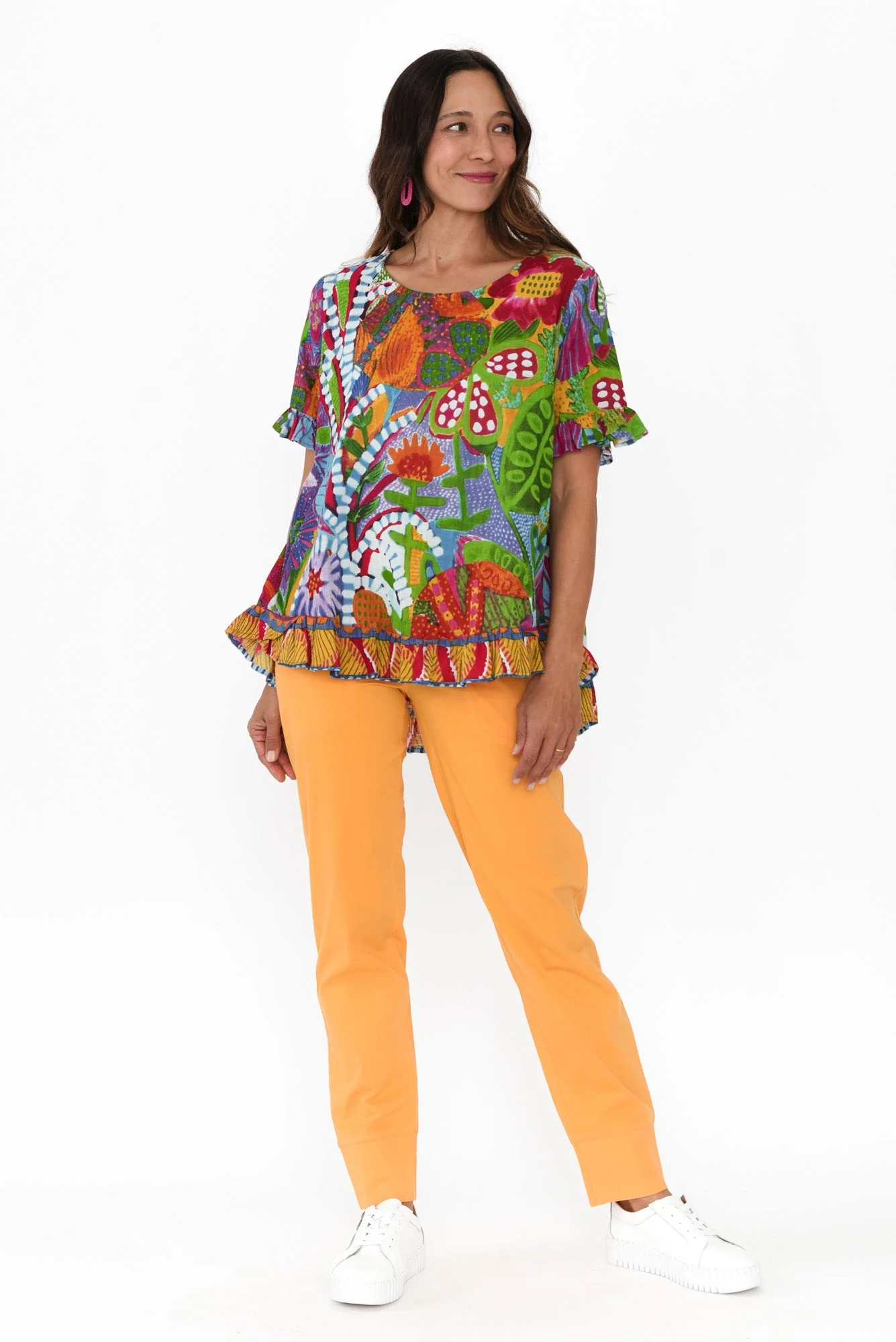 Ashton Yellow Cotton Stretch Pants - Image 2