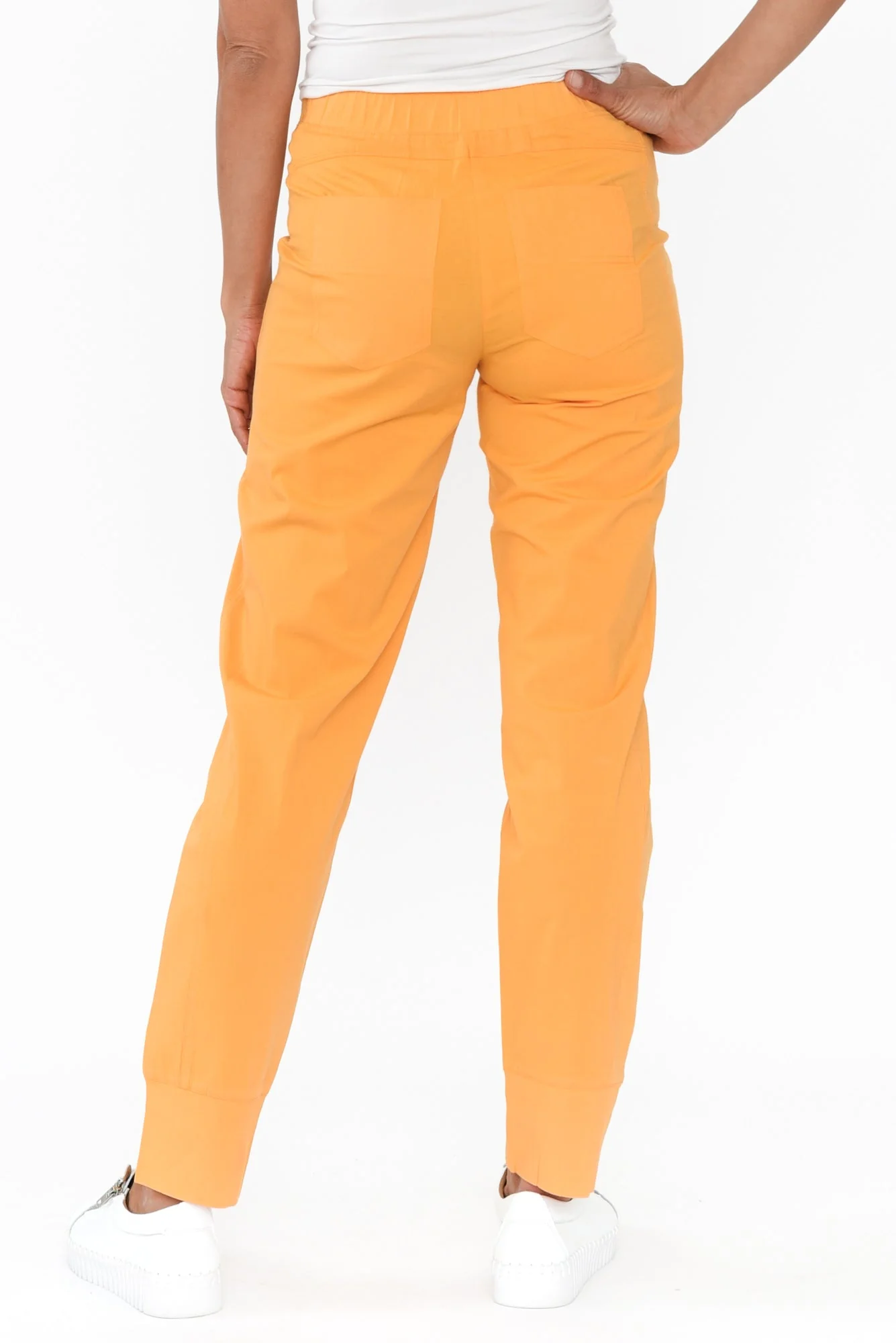 Ashton Yellow Cotton Stretch Pants - Image 4