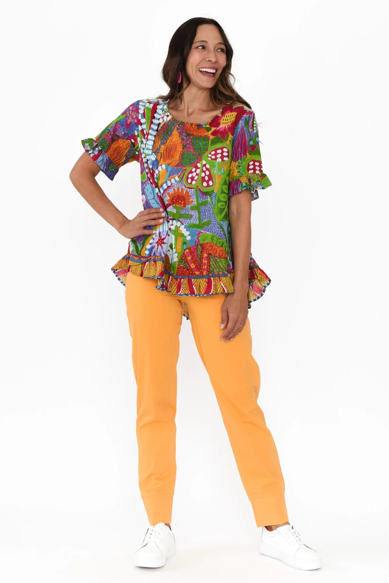 Ashton Yellow Cotton Stretch Pants - Image 6