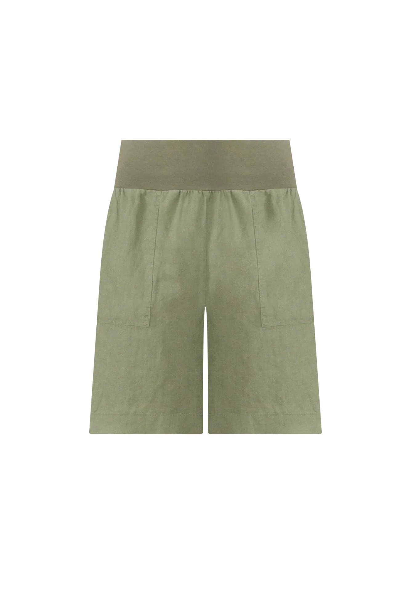 Aster Khaki Linen Shorts - Image 6