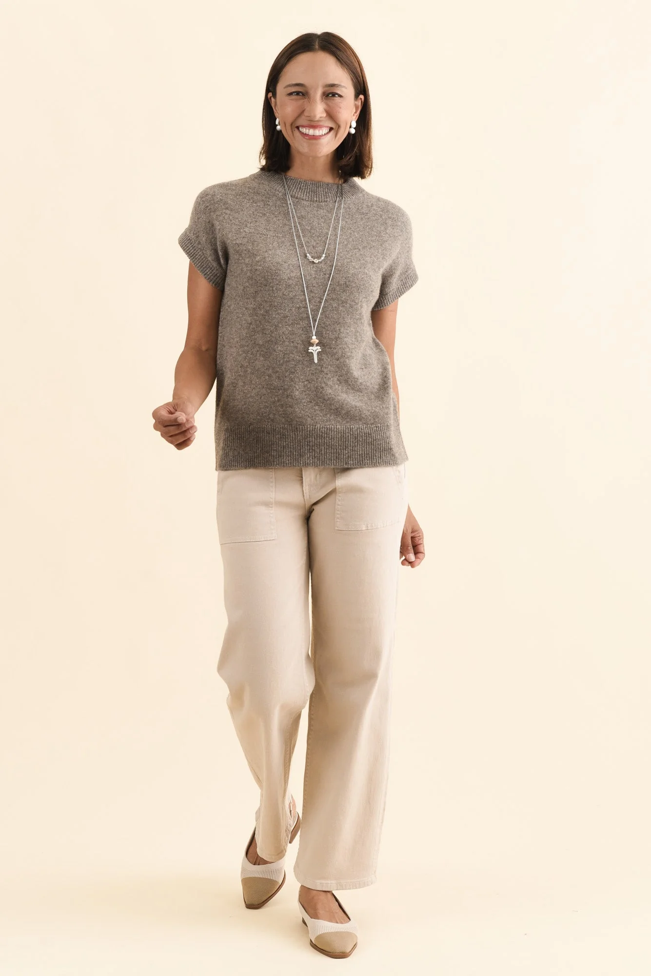 Astor Grey Yak Wool Knit Top - Image 2
