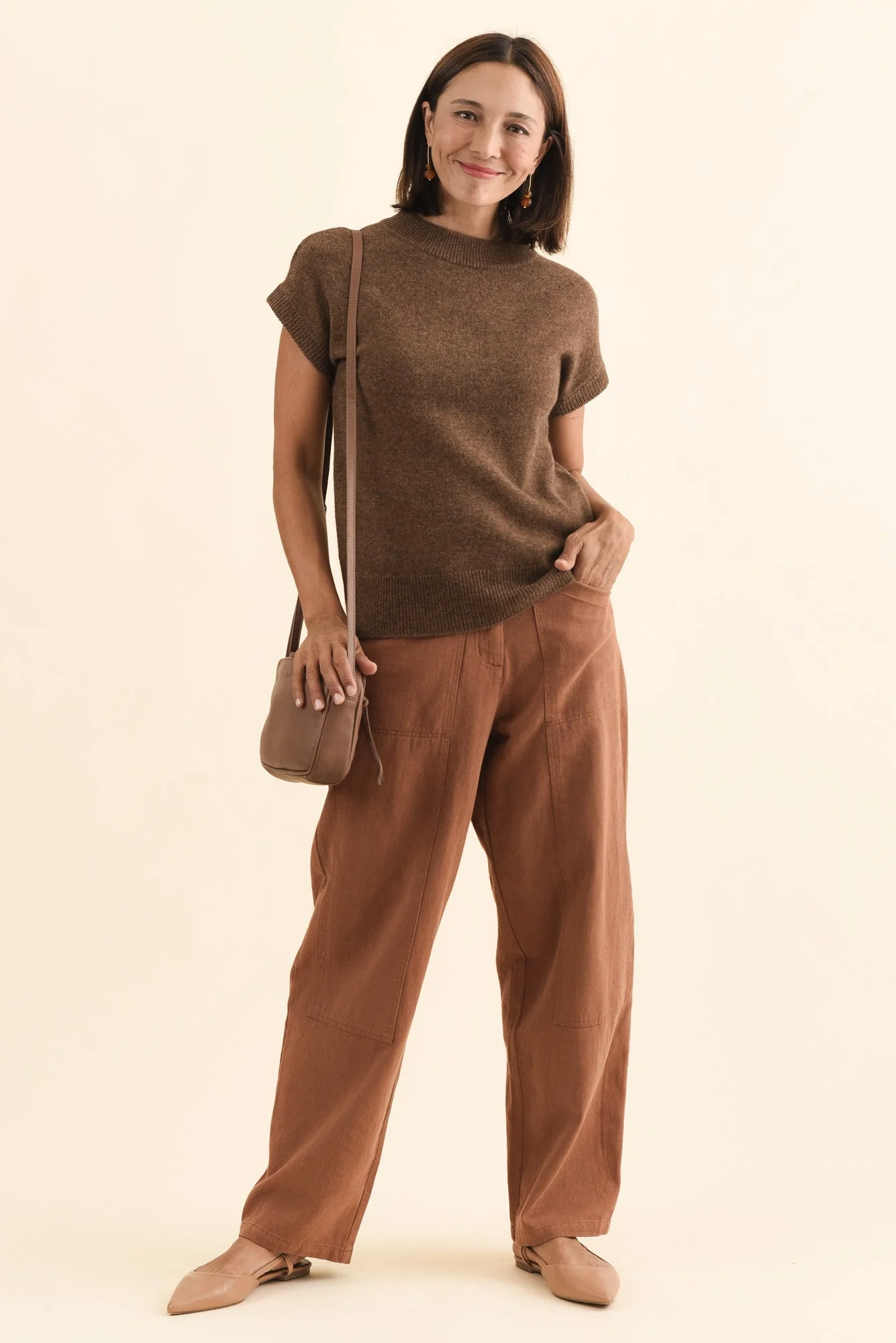 Astor Mocha Yak Wool Knit Top - Image 2