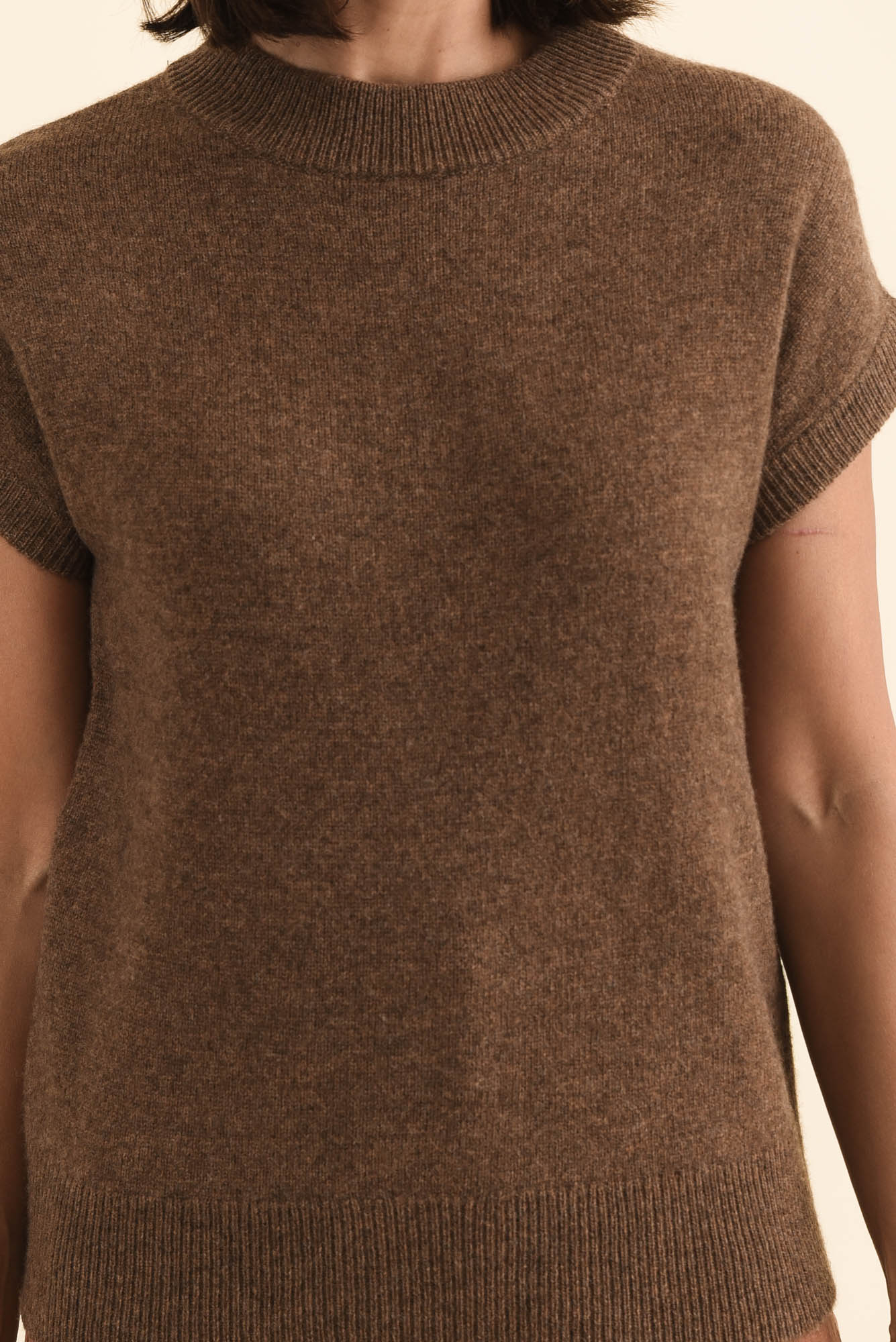 Astor Mocha Yak Wool Knit Top - Image 5