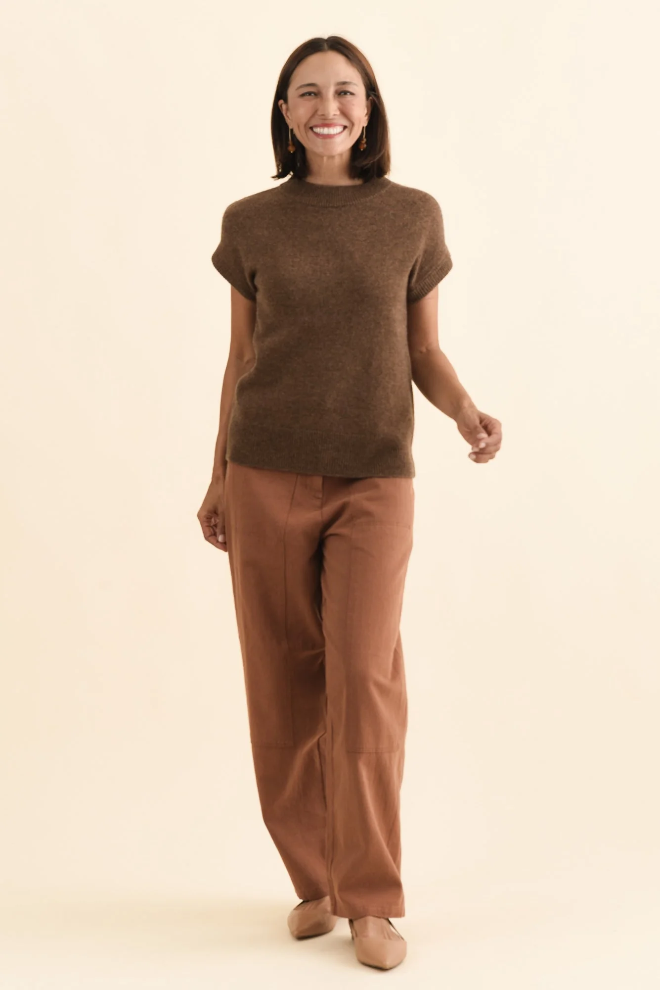 Astor Mocha Yak Wool Knit Top - Image 6