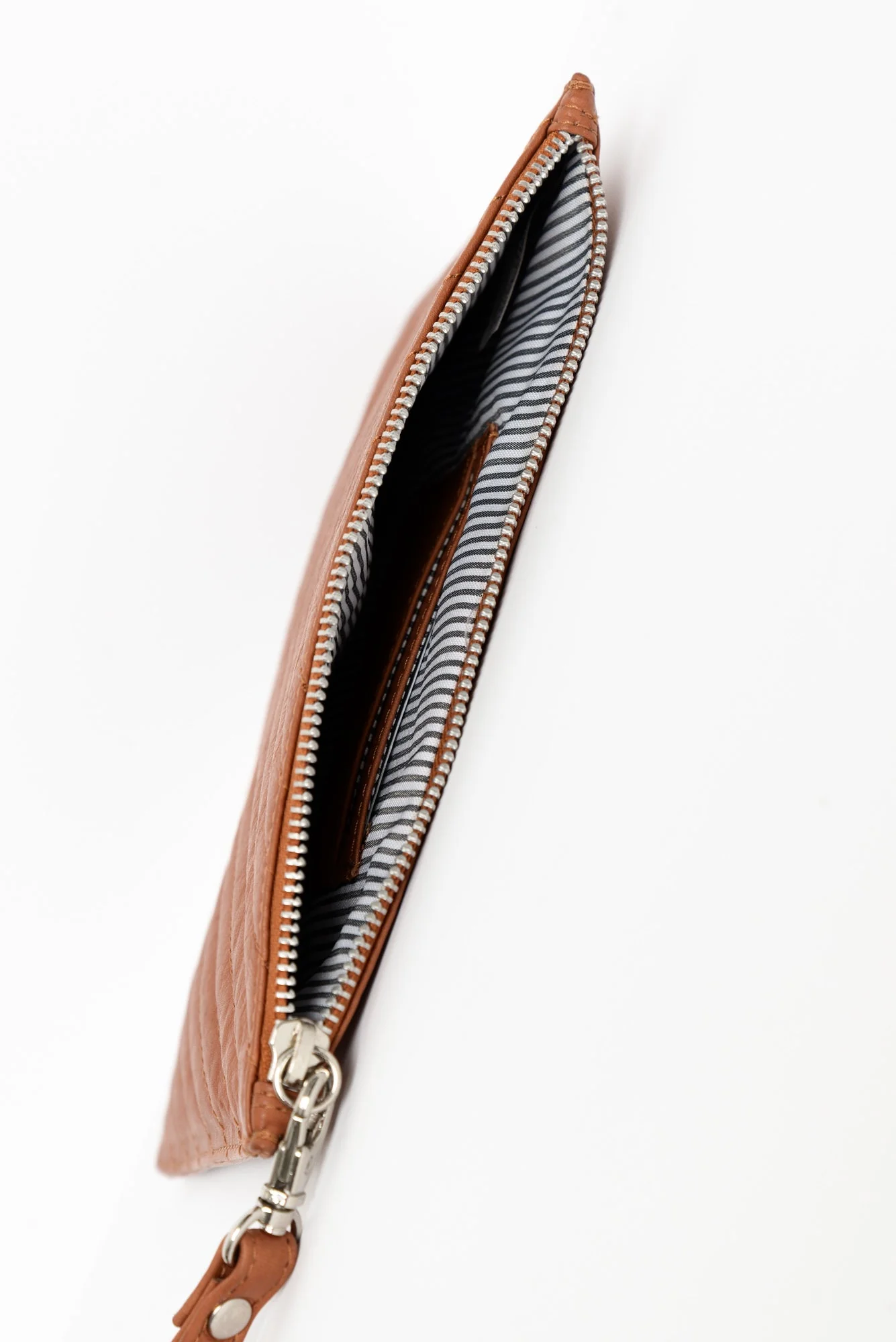 Astrid Tan Quilted Leather Pouch - Image 3