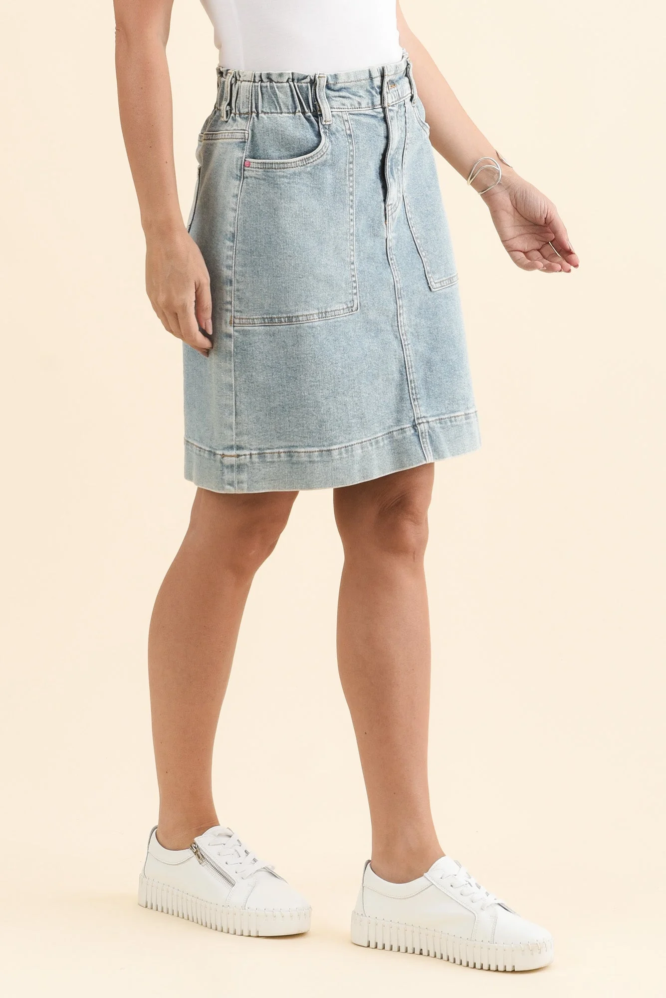 Atlas Blue Denim Stretch Skirt - Image 3