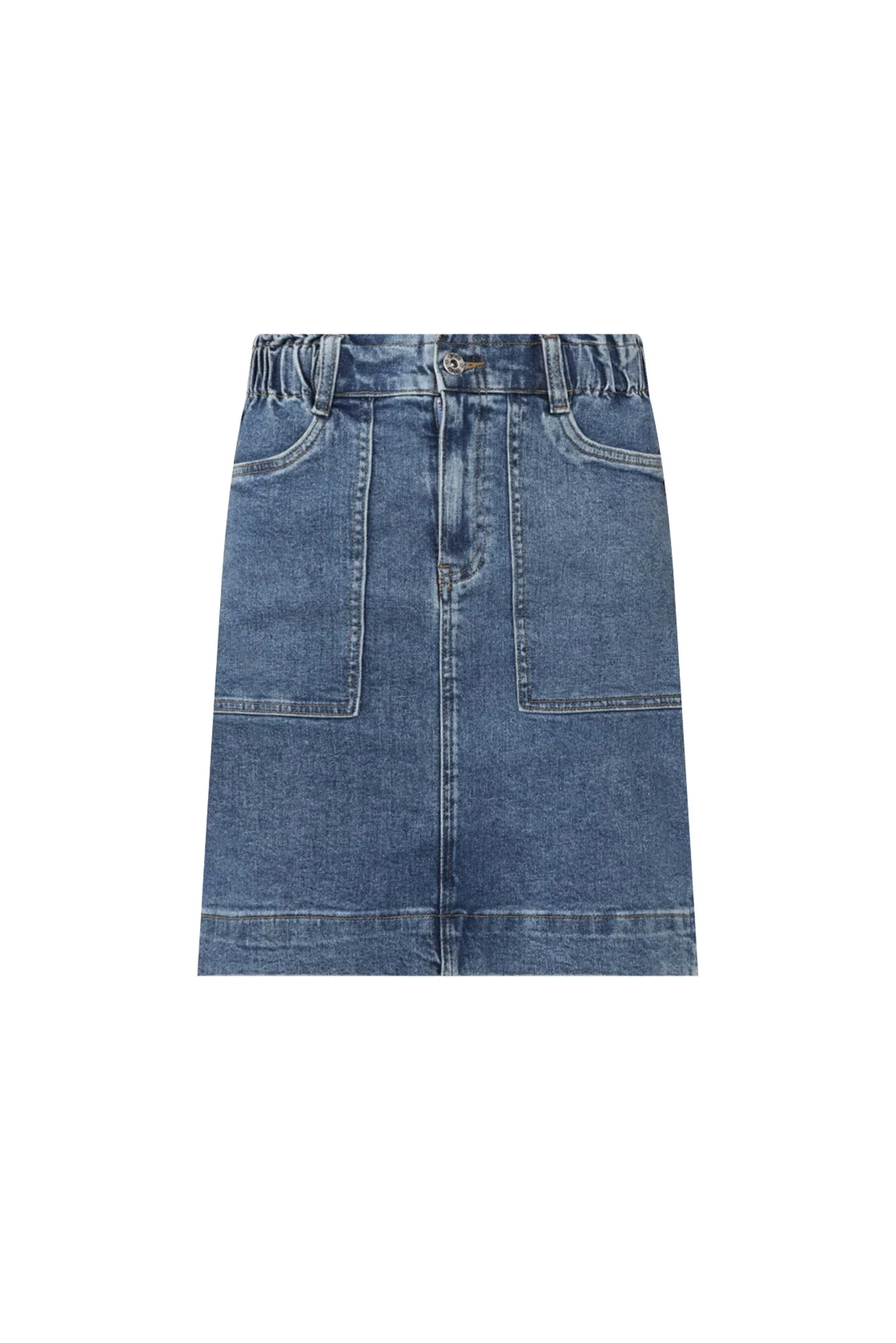 Atlas Dark Blue Denim Stretch Skirt - Image 3