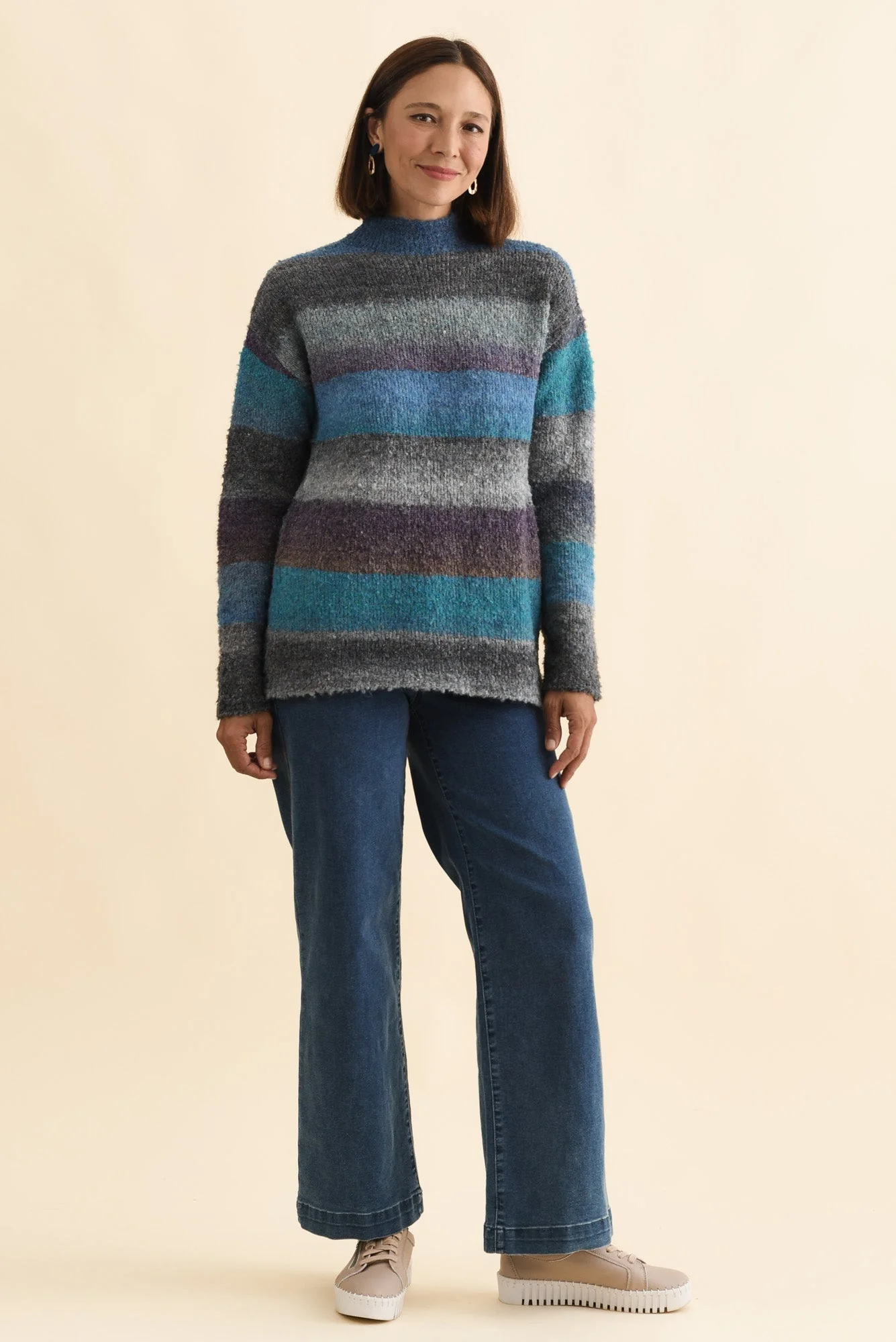 Augie Blue Stripe Knit Jumper - Image 2
