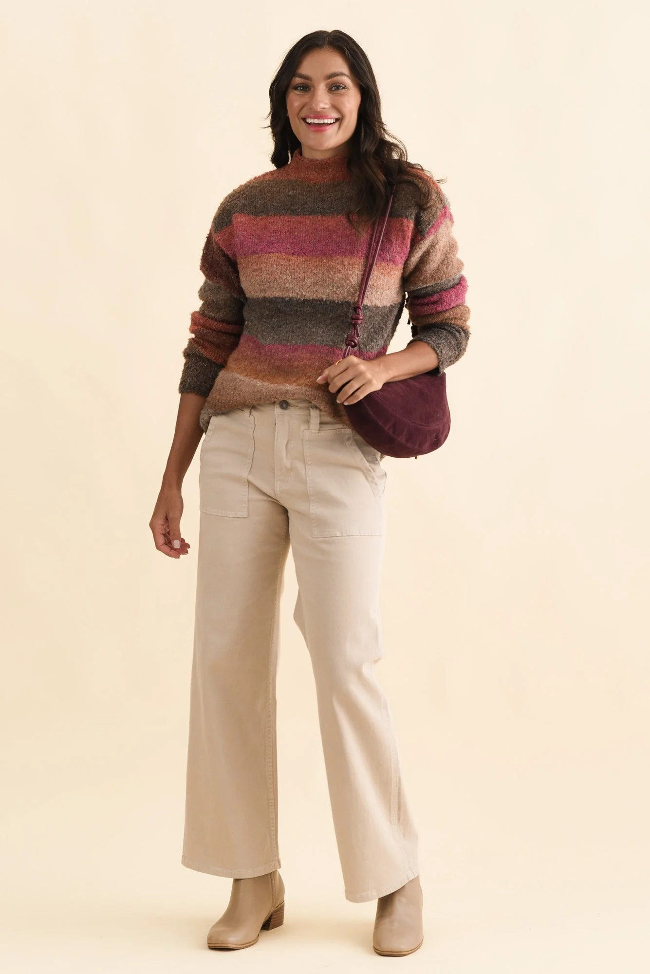 Augie Orange Stripe Knit Sweater - Image 3