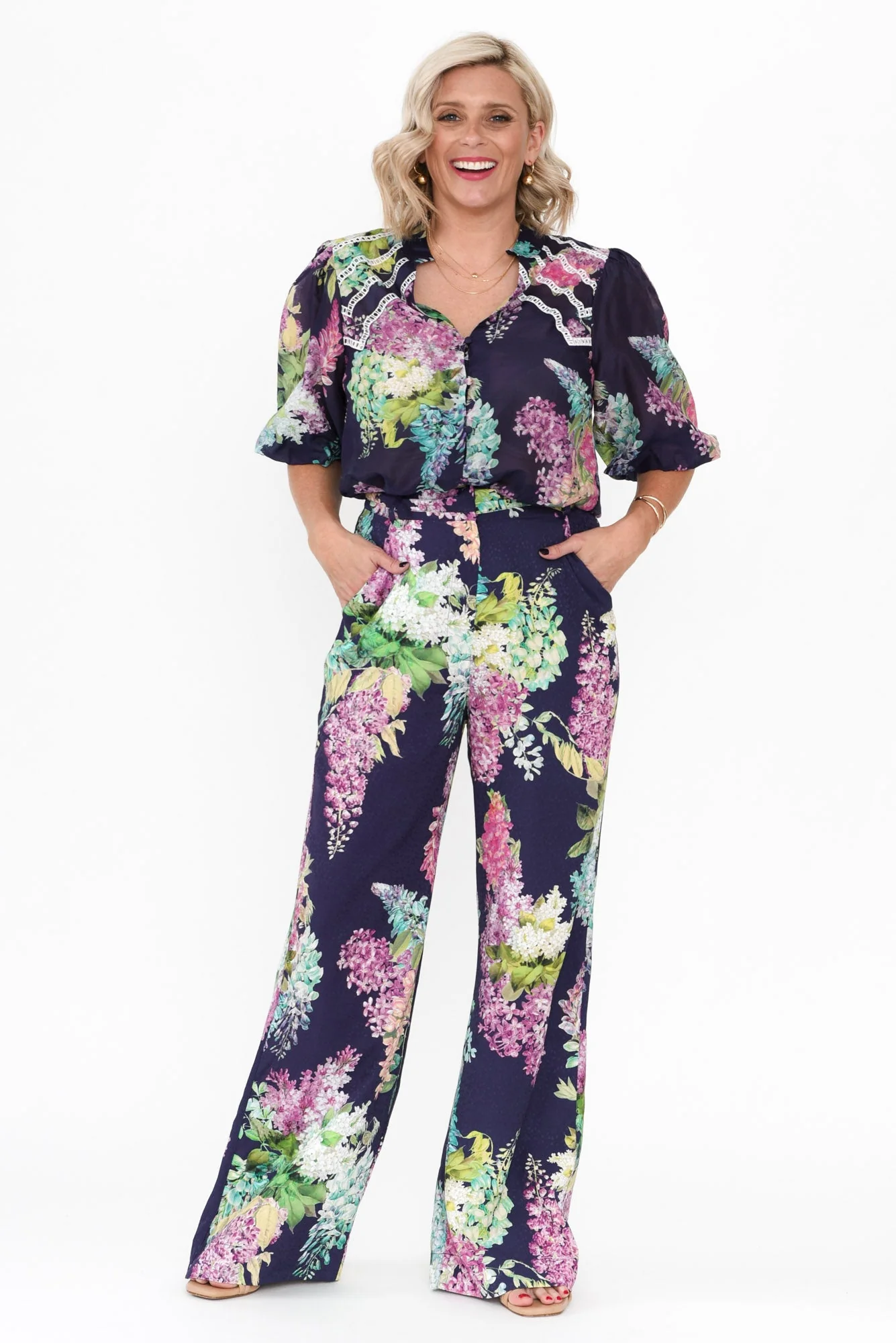 Augustine Navy Wisteria Pocket Pants - Image 2