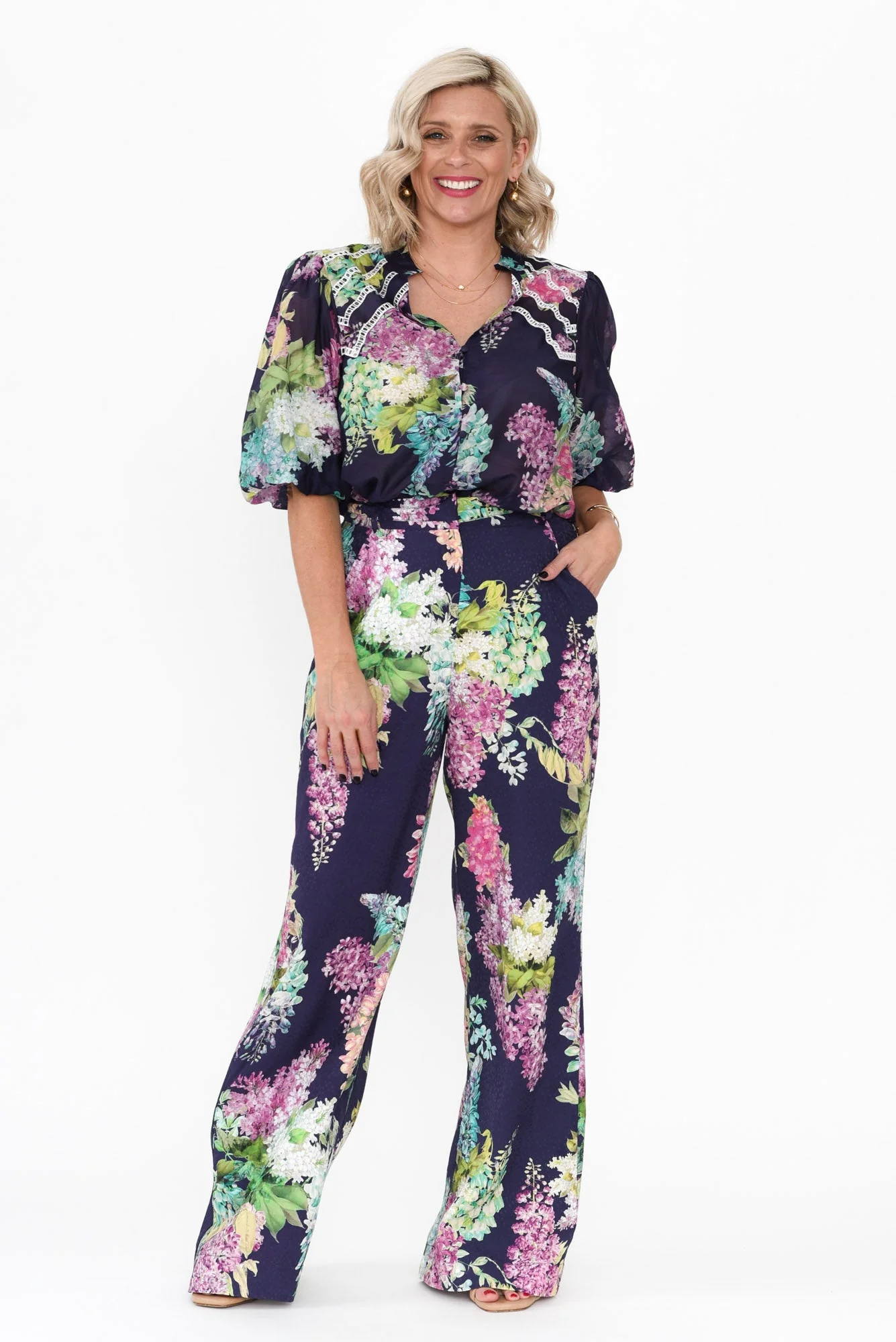 Augustine Navy Wisteria Pocket Pants - Image 7