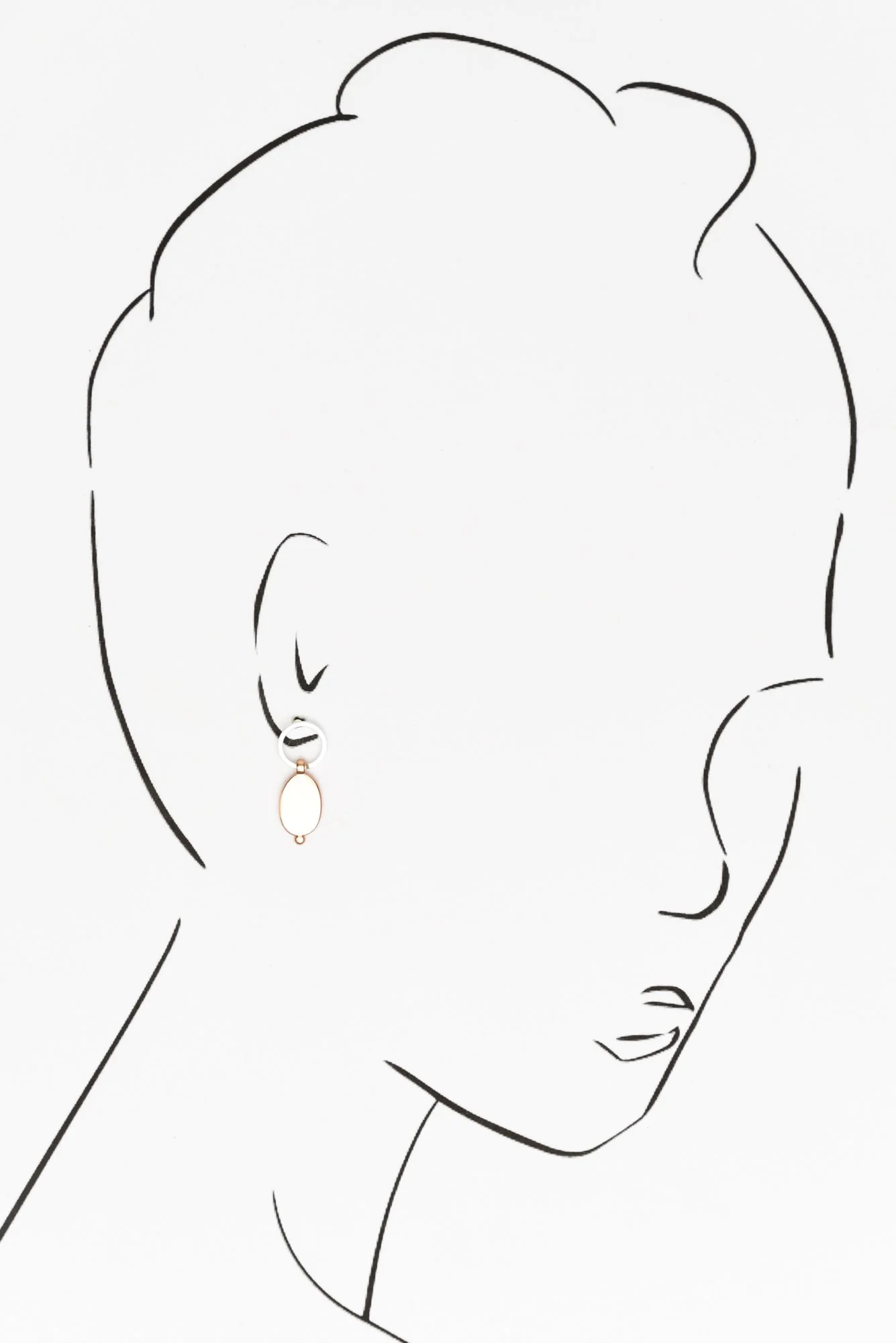 Ayelet Rose Gold Oval Drop Earrings - Image 2