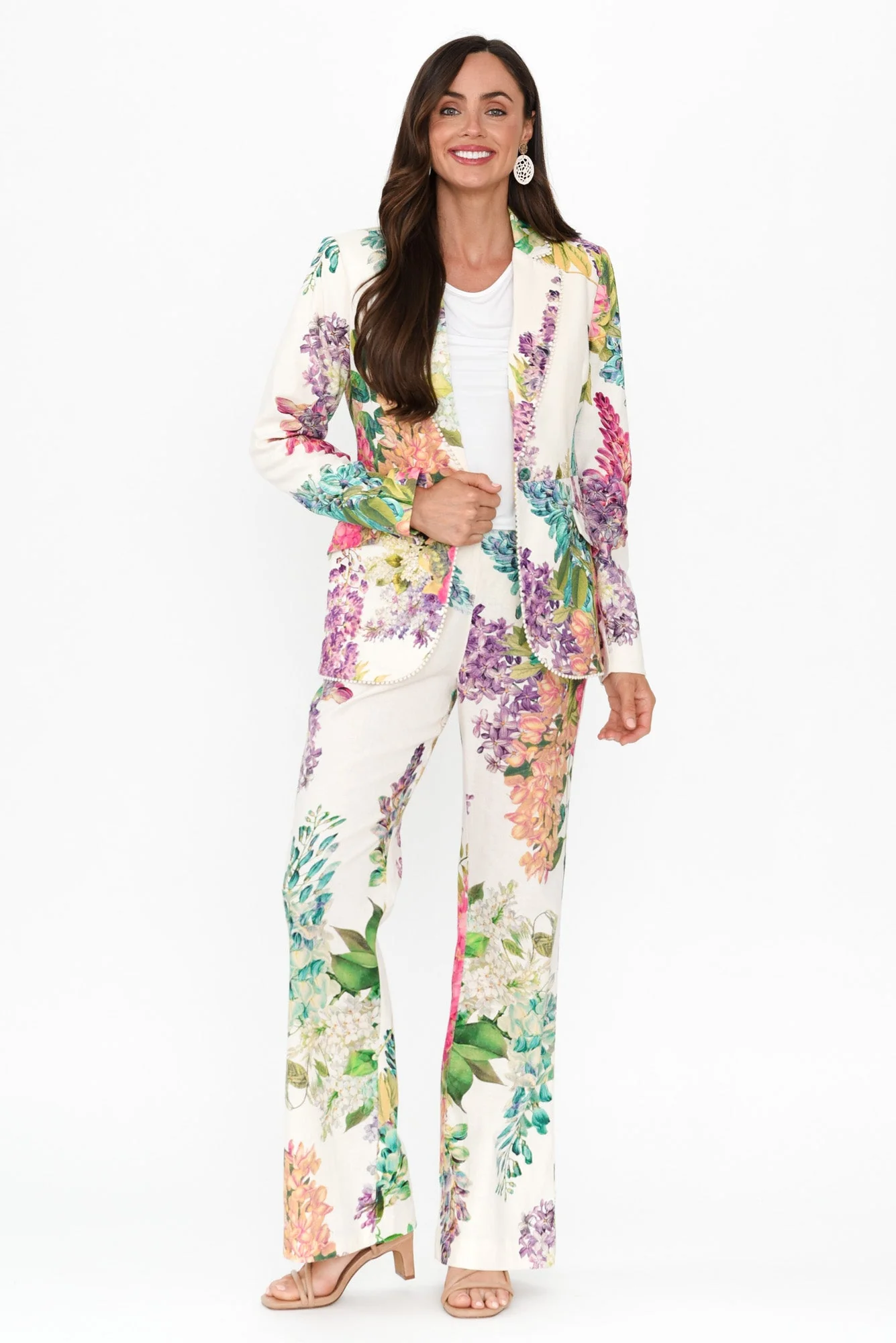 Bahia Wisteria Alba Linen Blend Pants - Image 7
