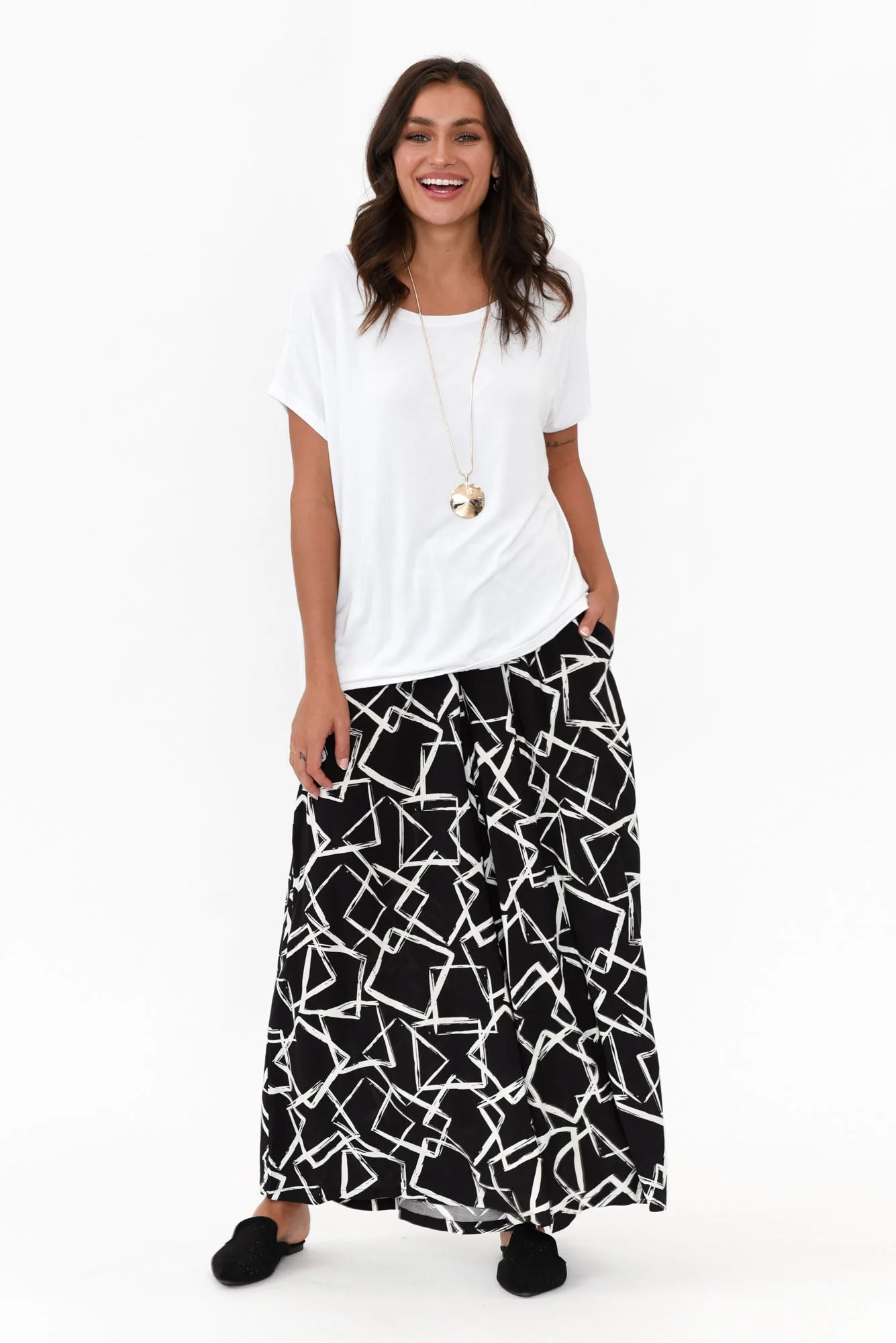 Baker Black Geo Wide Leg Pants - Image 6