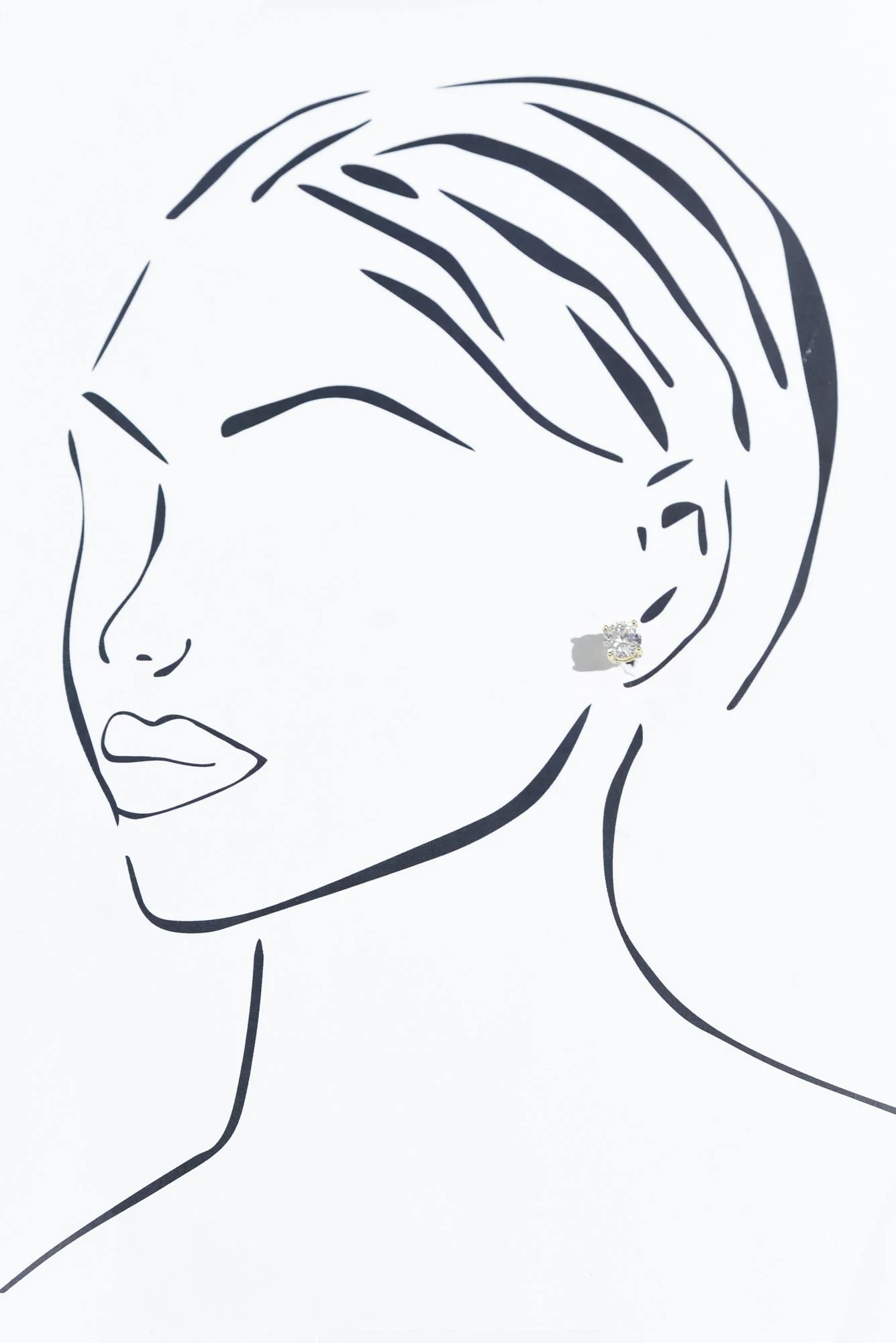 Ballet Gold Diamante Stud Earrings - Image 2