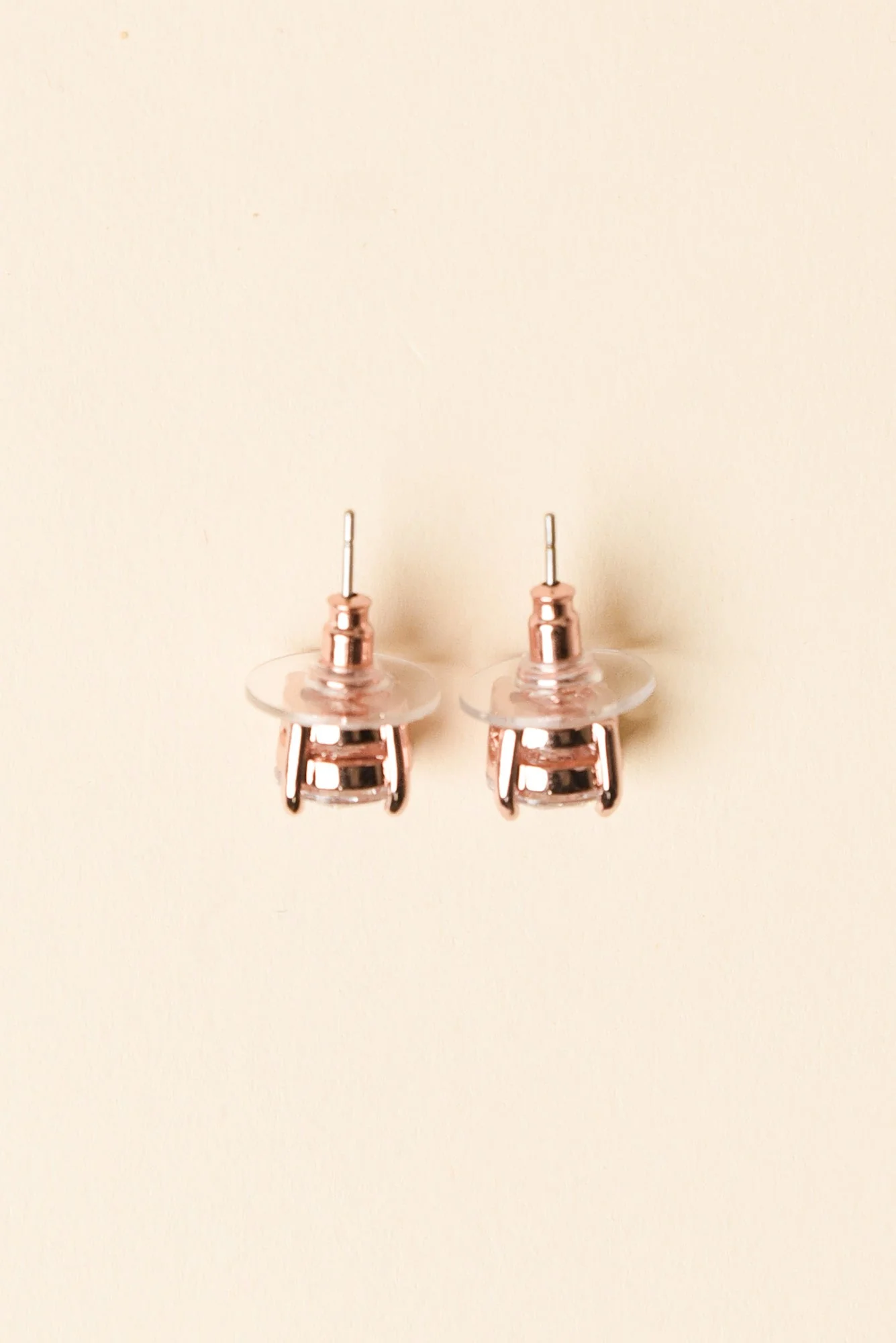 Ballet Rose Gold Diamante Stud Earrings - Image 2