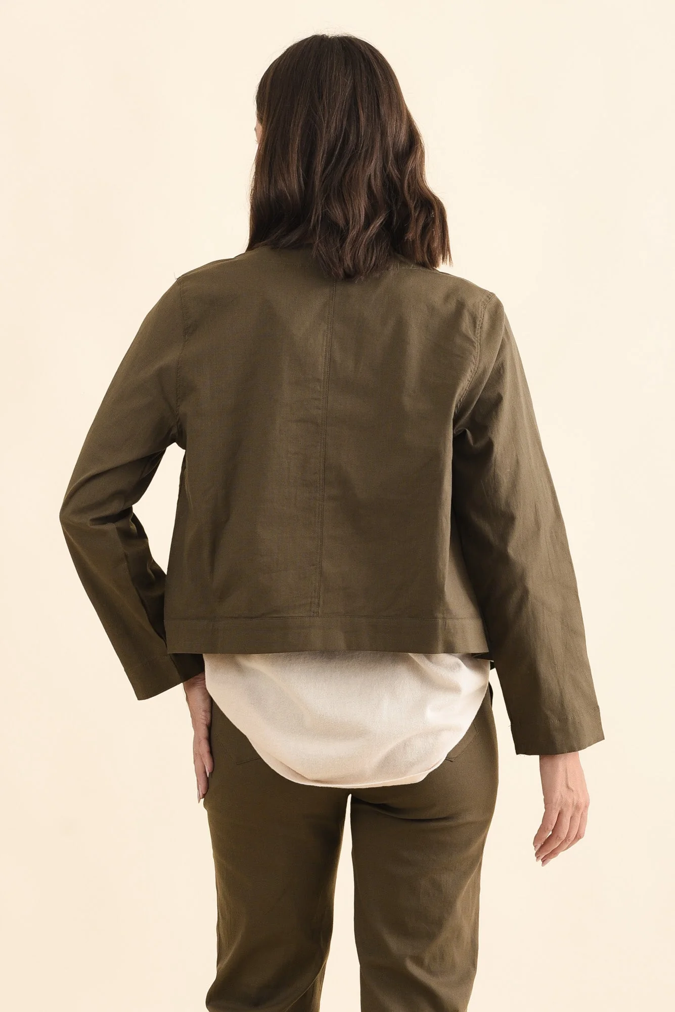 Barney Khaki Linen Blend Jacket - Image 4