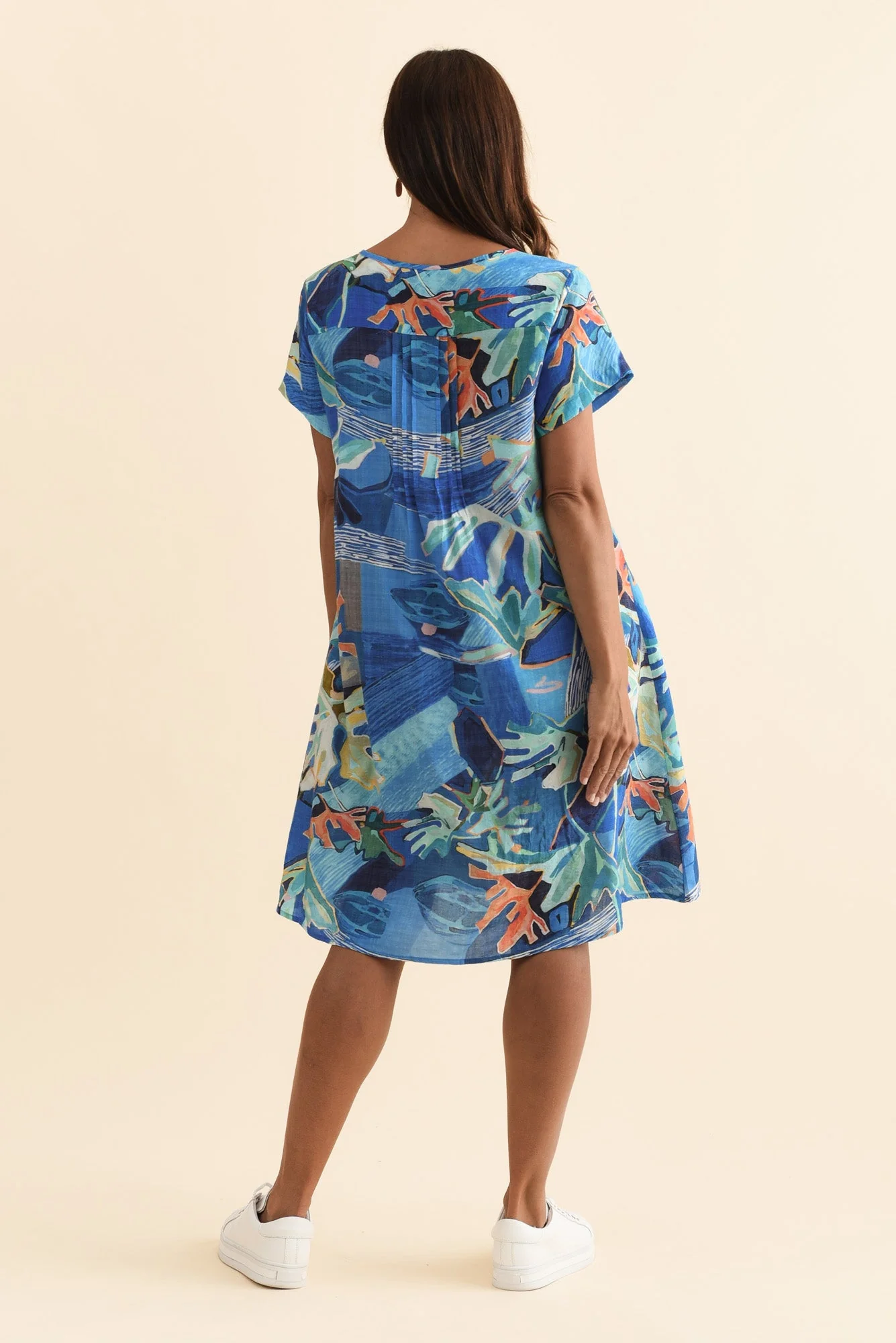 Barry Blue Coastal Cotton Button Dress - Image 4