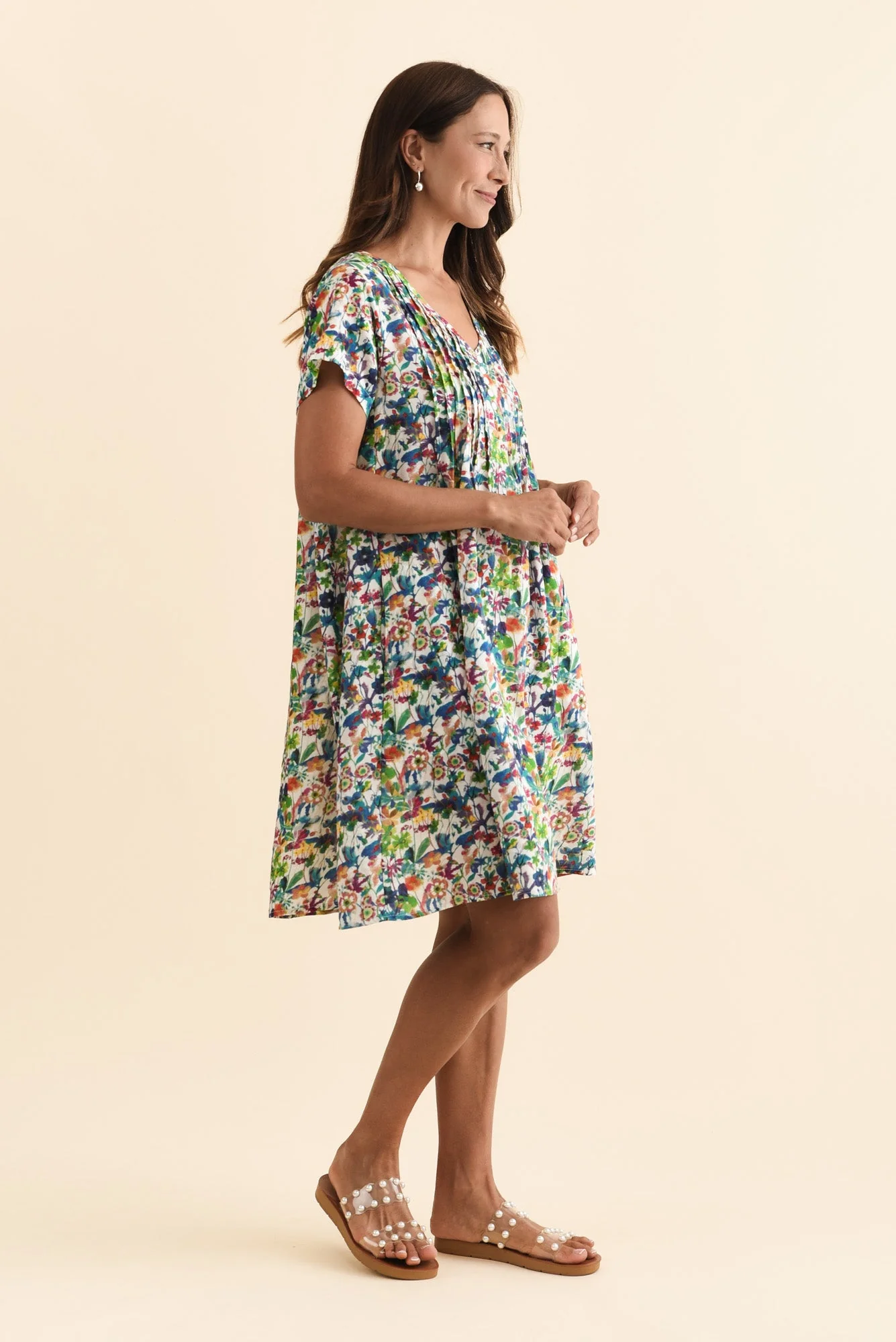 Barry Green Floral Cotton Button Dress - Image 4