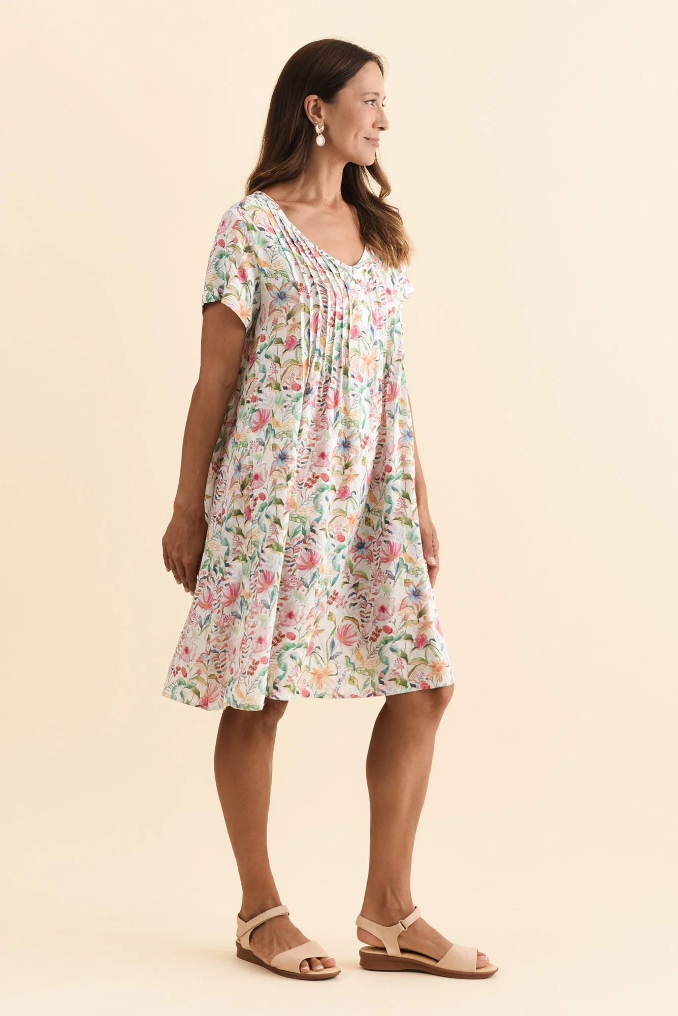 Barry Pink Floral Cotton Button Dress - Image 4