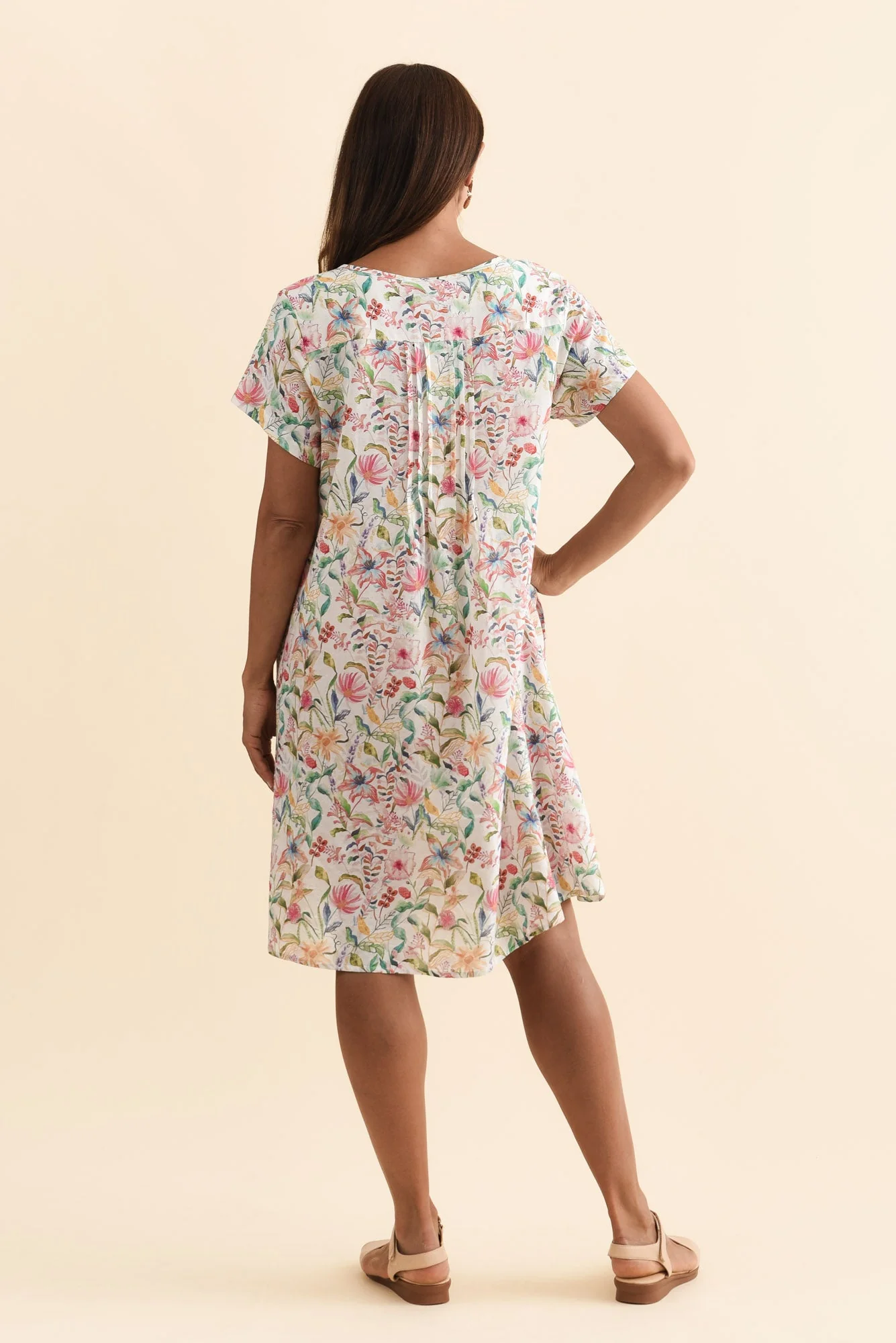 Barry Pink Floral Cotton Button Dress - Image 5