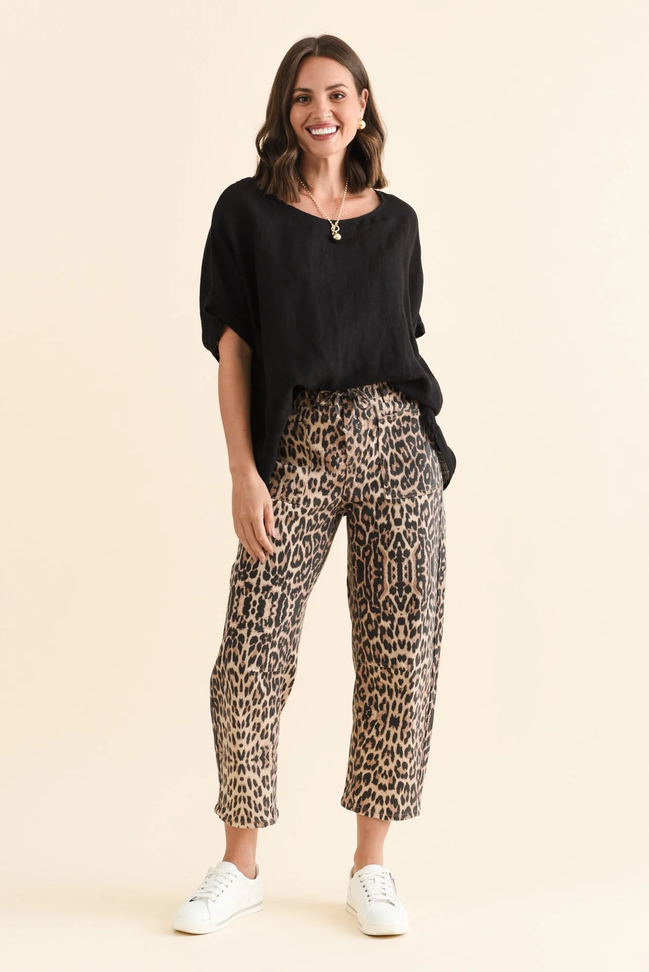 BB Barrel Brown Leopard Jeans - Image 2
