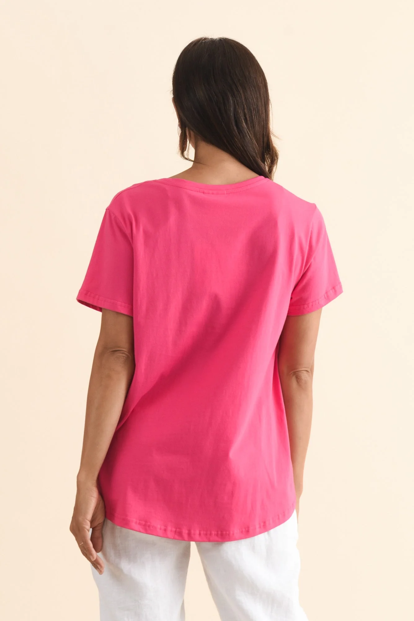 Beau Hot Pink Cotton Tee - Image 4
