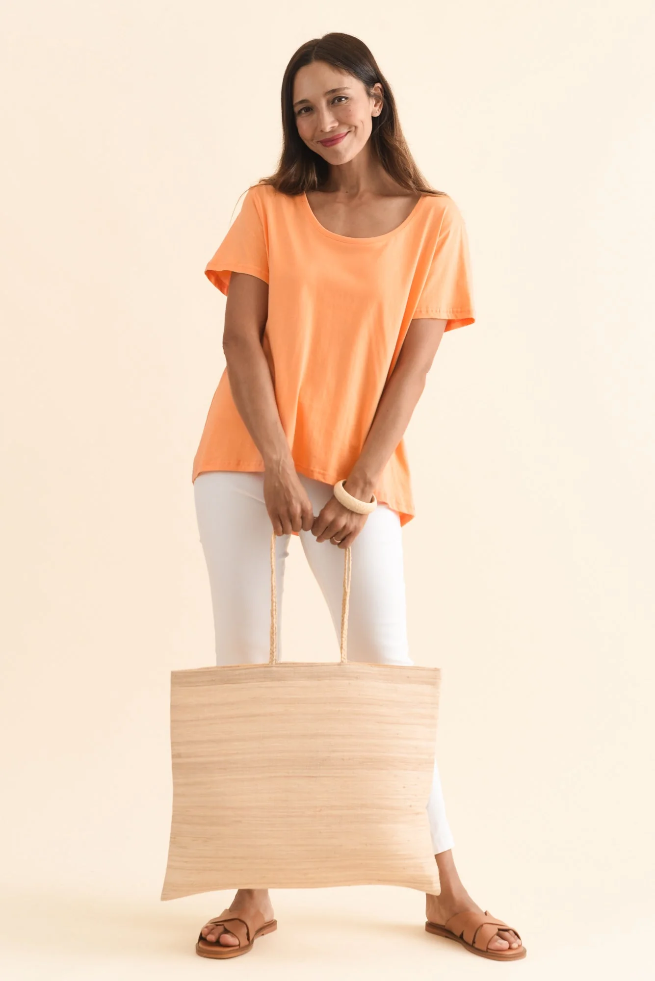 Beau Orange Cotton Tee - Image 2