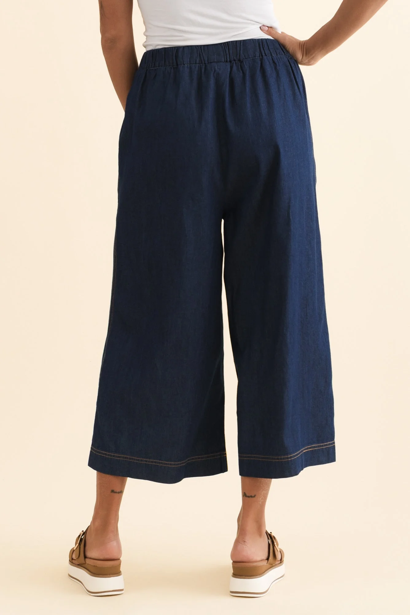 Becca Dark Blue Wide Leg Pants - Image 4