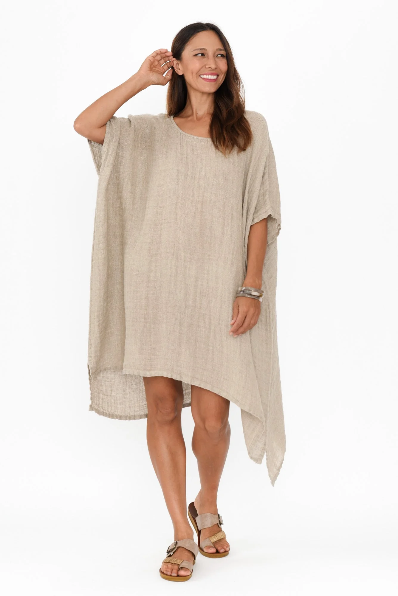 Belize Natural Linen Kaftan - Image 2