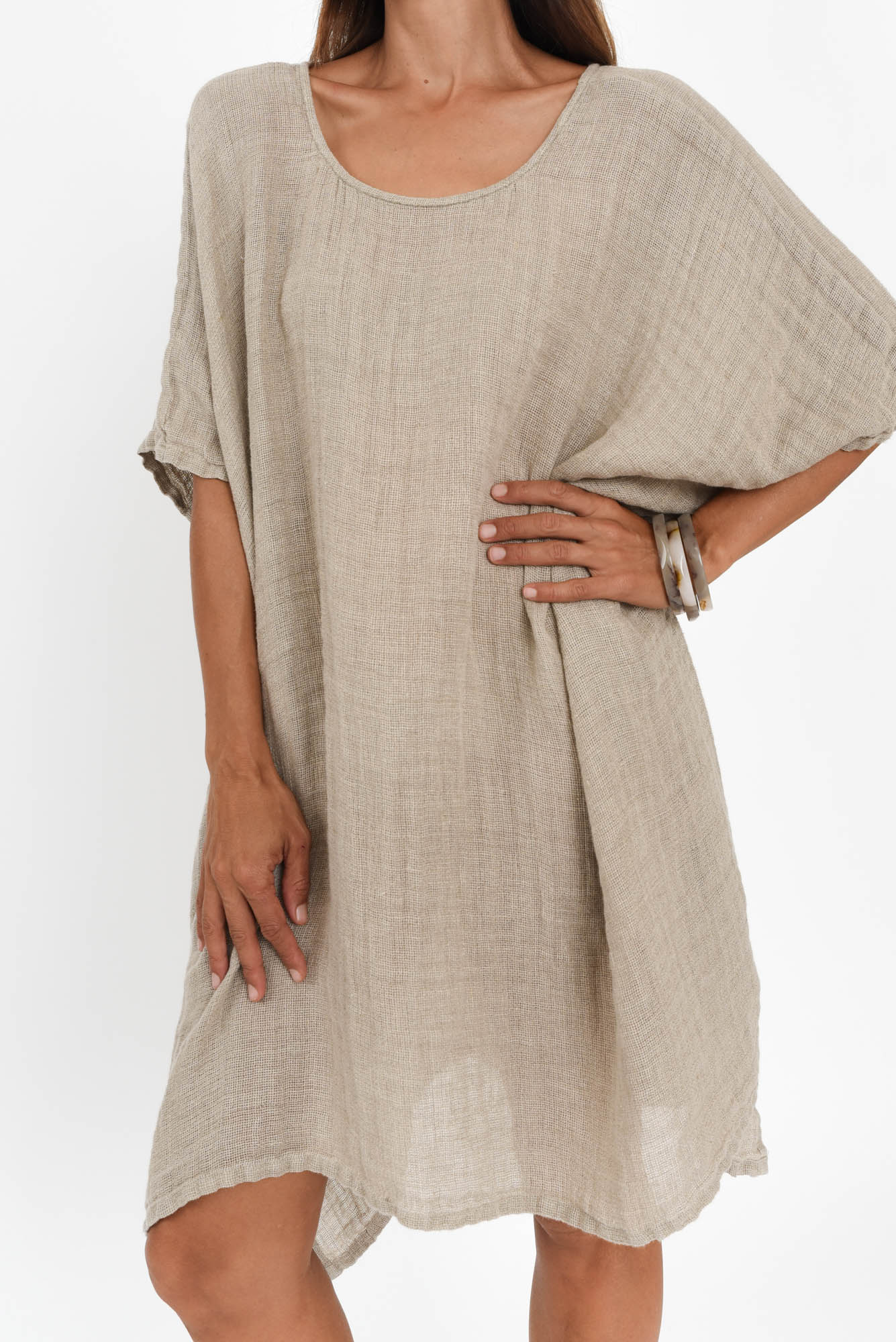 Belize Natural Linen Kaftan - Image 5