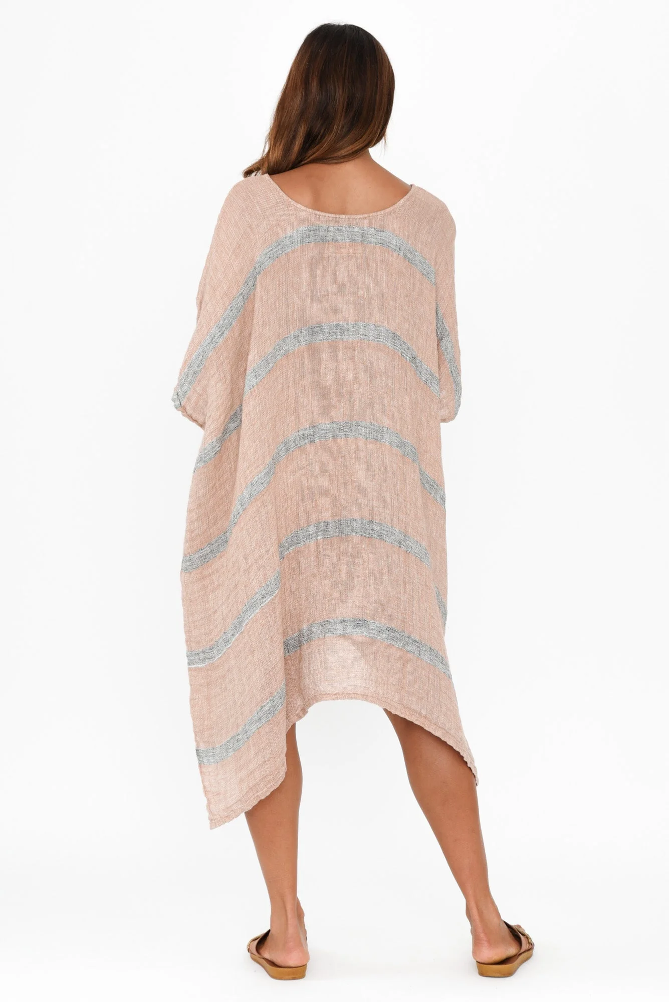 Belize Pink Stripe Linen Kaftan - Image 5
