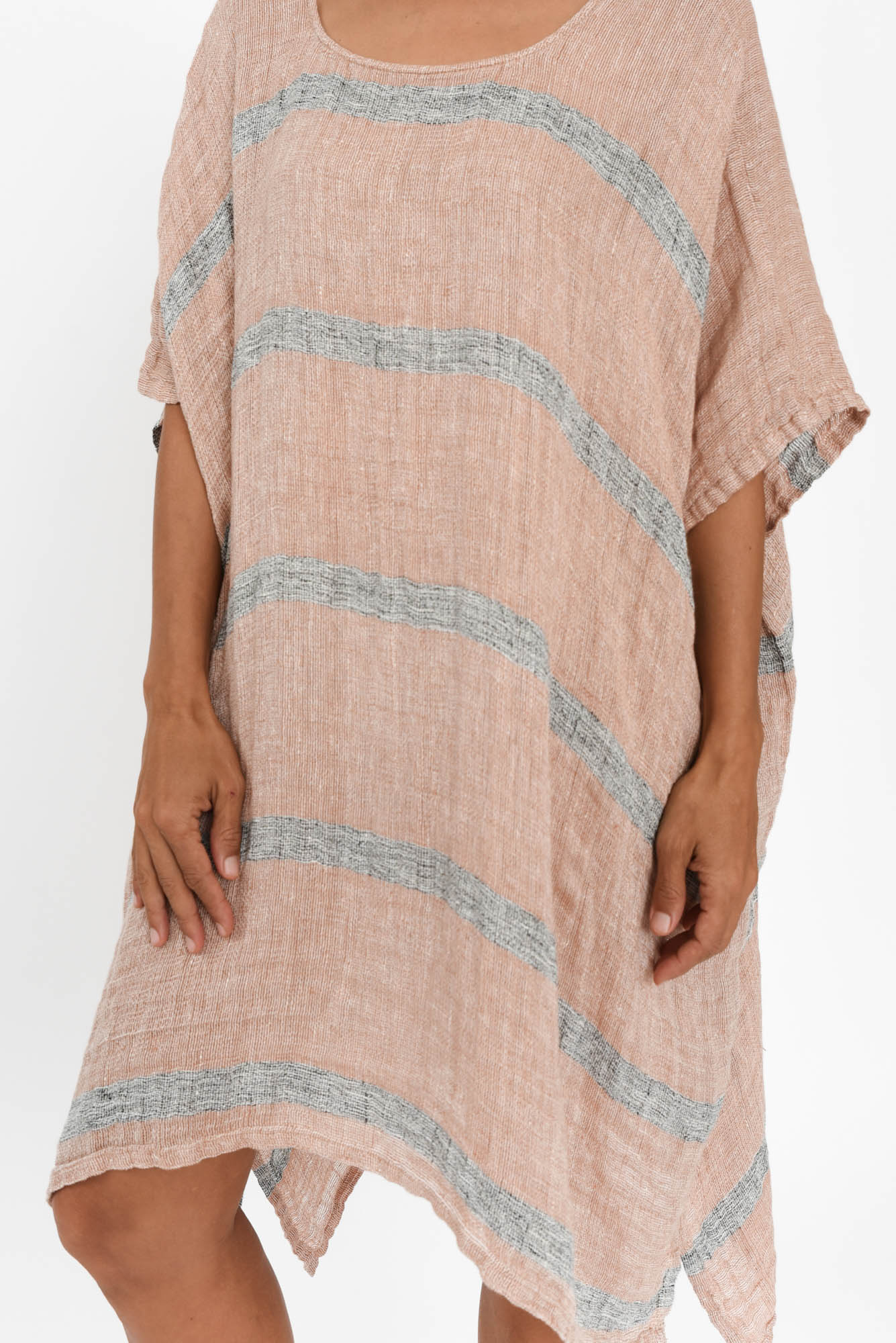 Belize Pink Stripe Linen Kaftan - Image 6