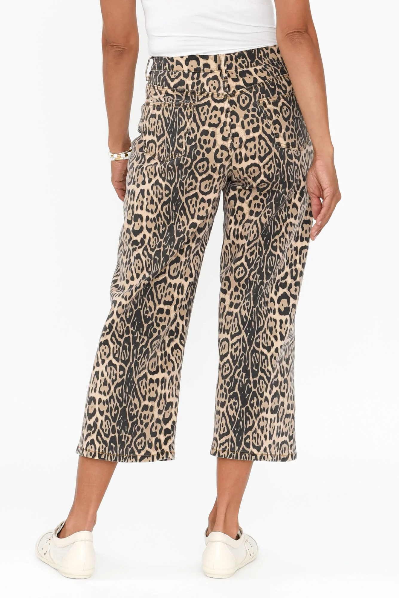 Bella Brown Leopard Crop Jeans - Image 5