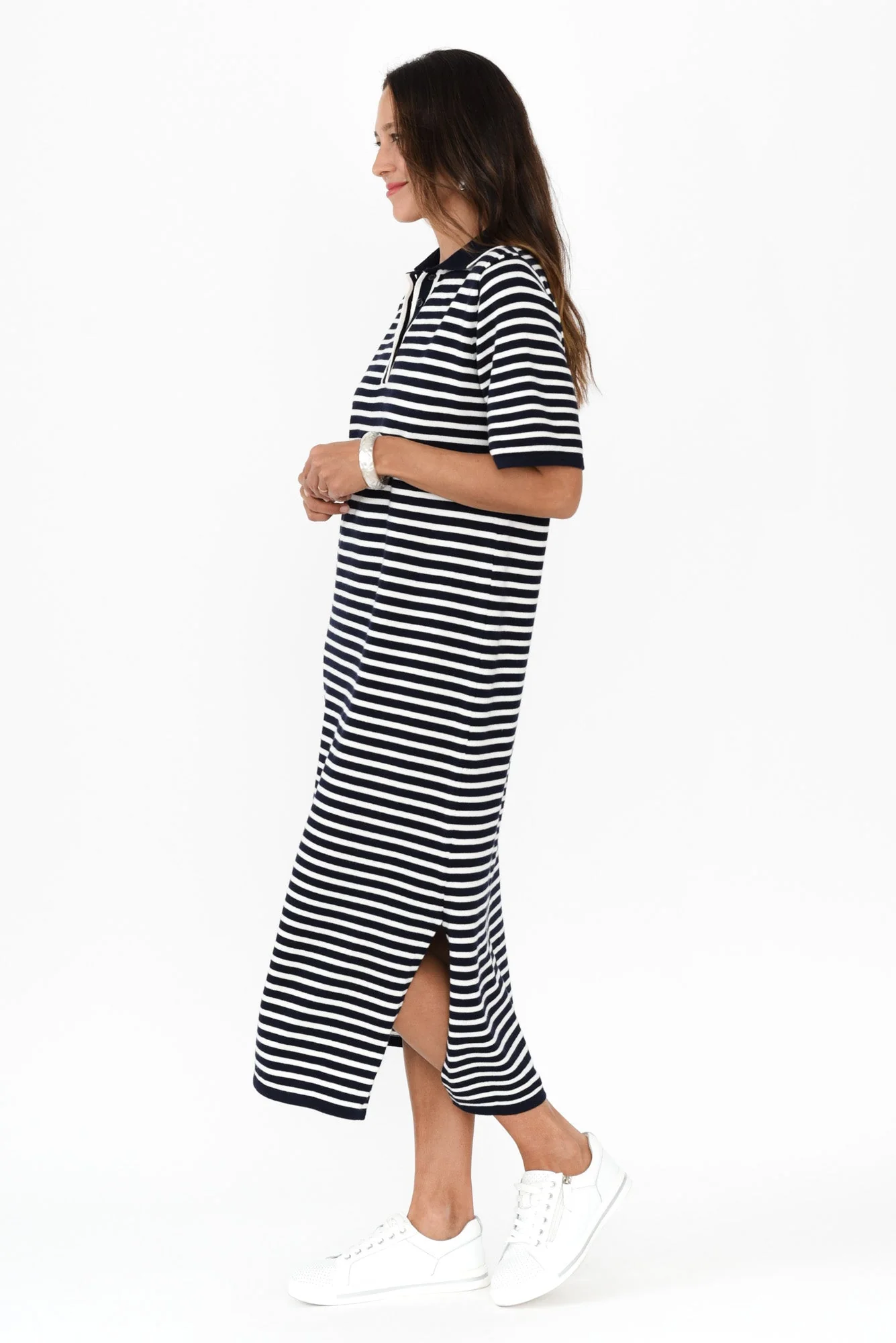 Benji Navy Stripe Cotton Tee Dress - Image 3