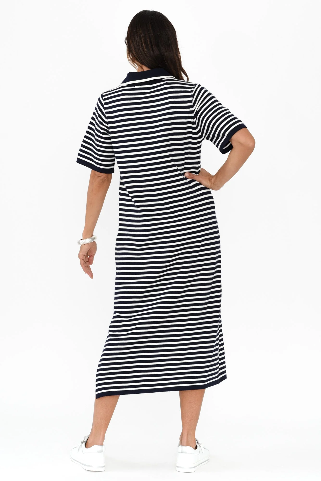 Benji Navy Stripe Cotton Tee Dress - Image 4