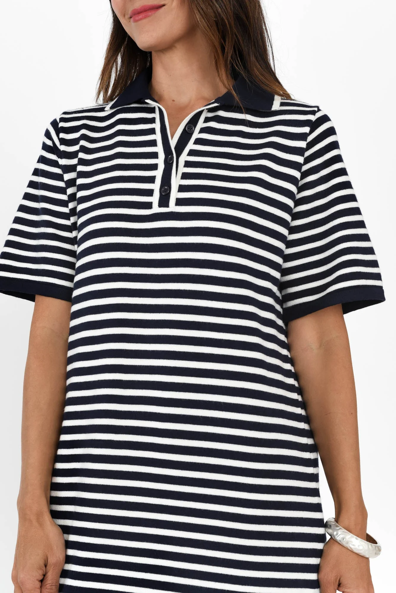 Benji Navy Stripe Cotton Tee Dress - Image 5