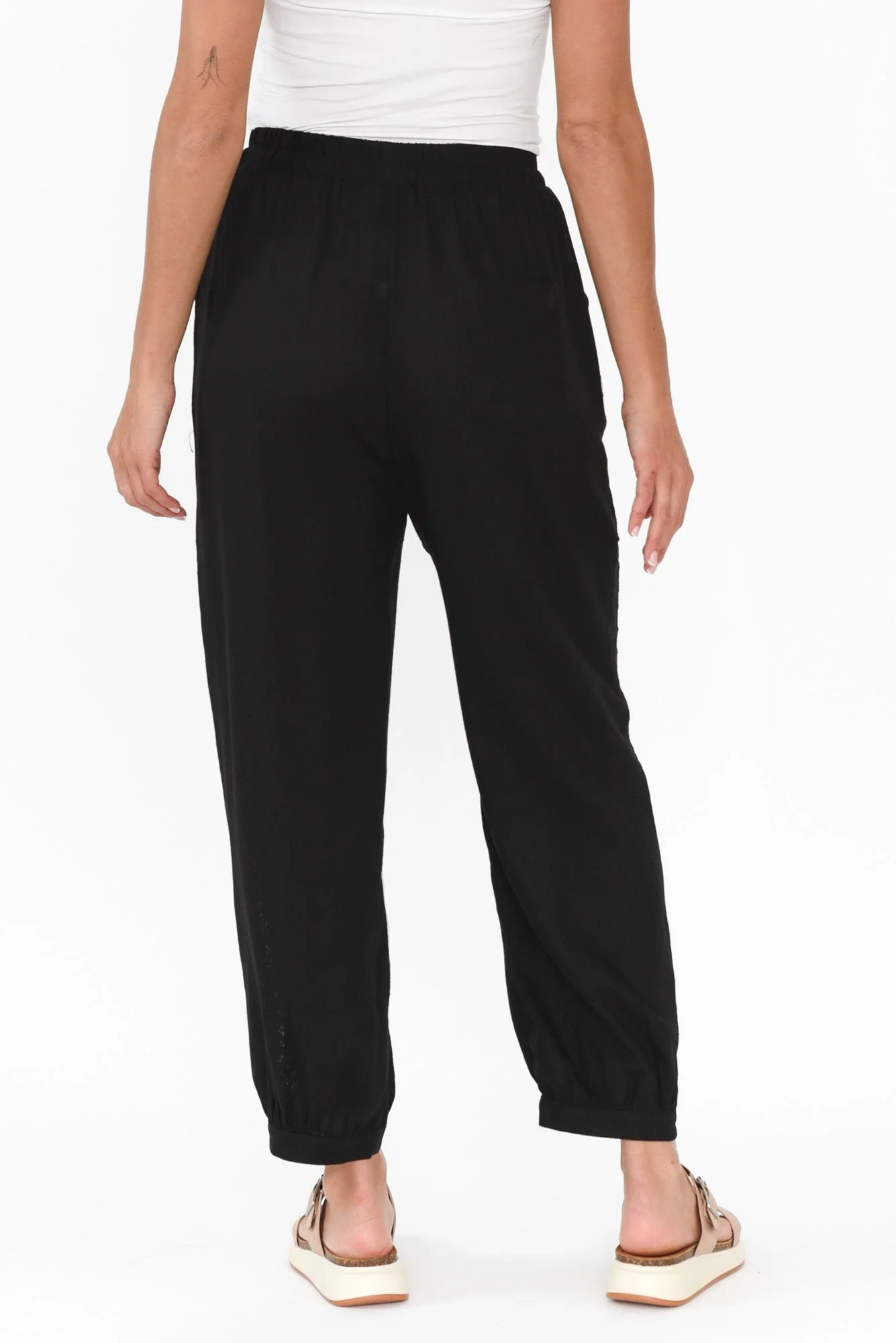 Beretta Black Lace Linen Blend Pants - Image 4