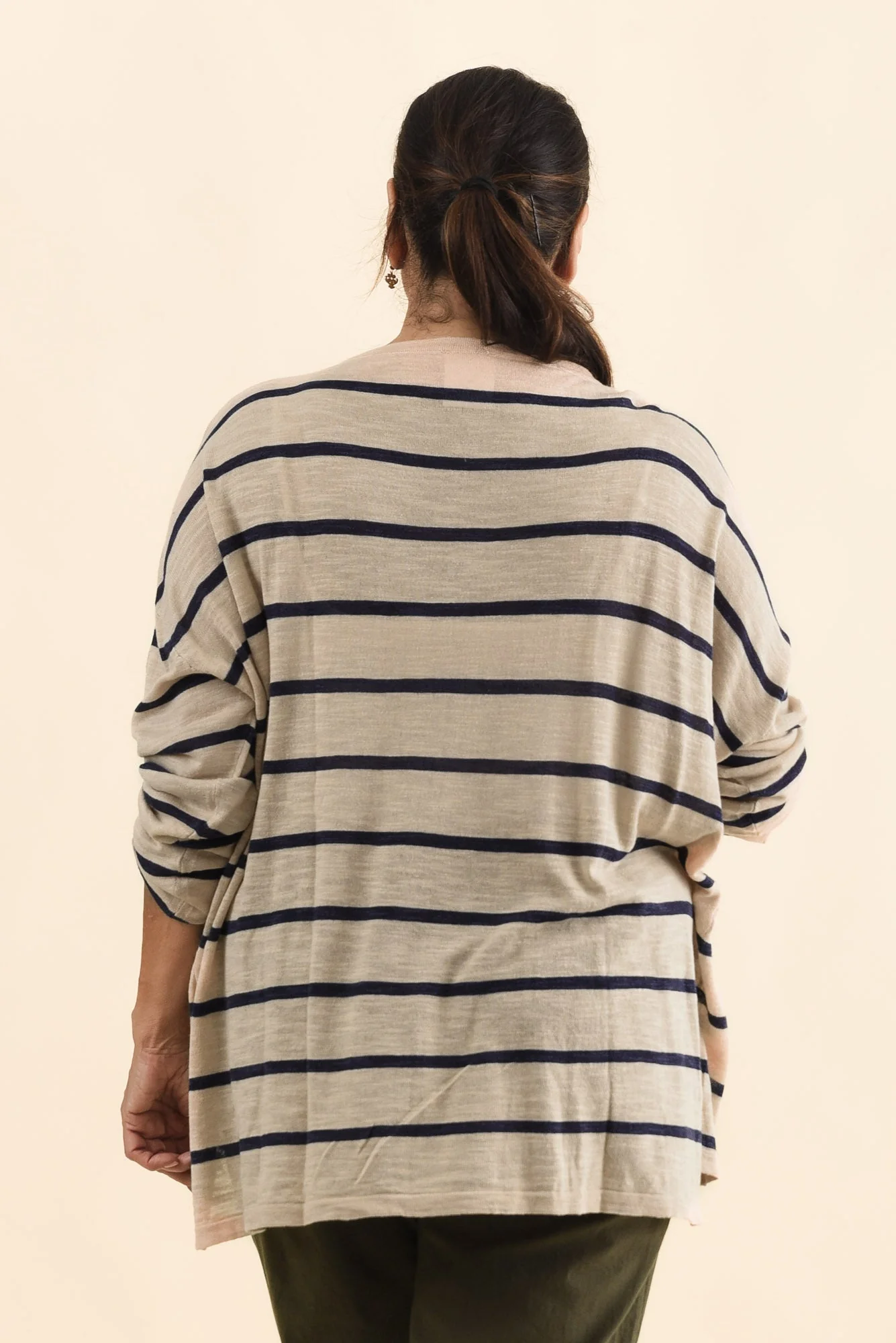 Berlin Navy Stripe Cotton Blend Knit Top - Image 10