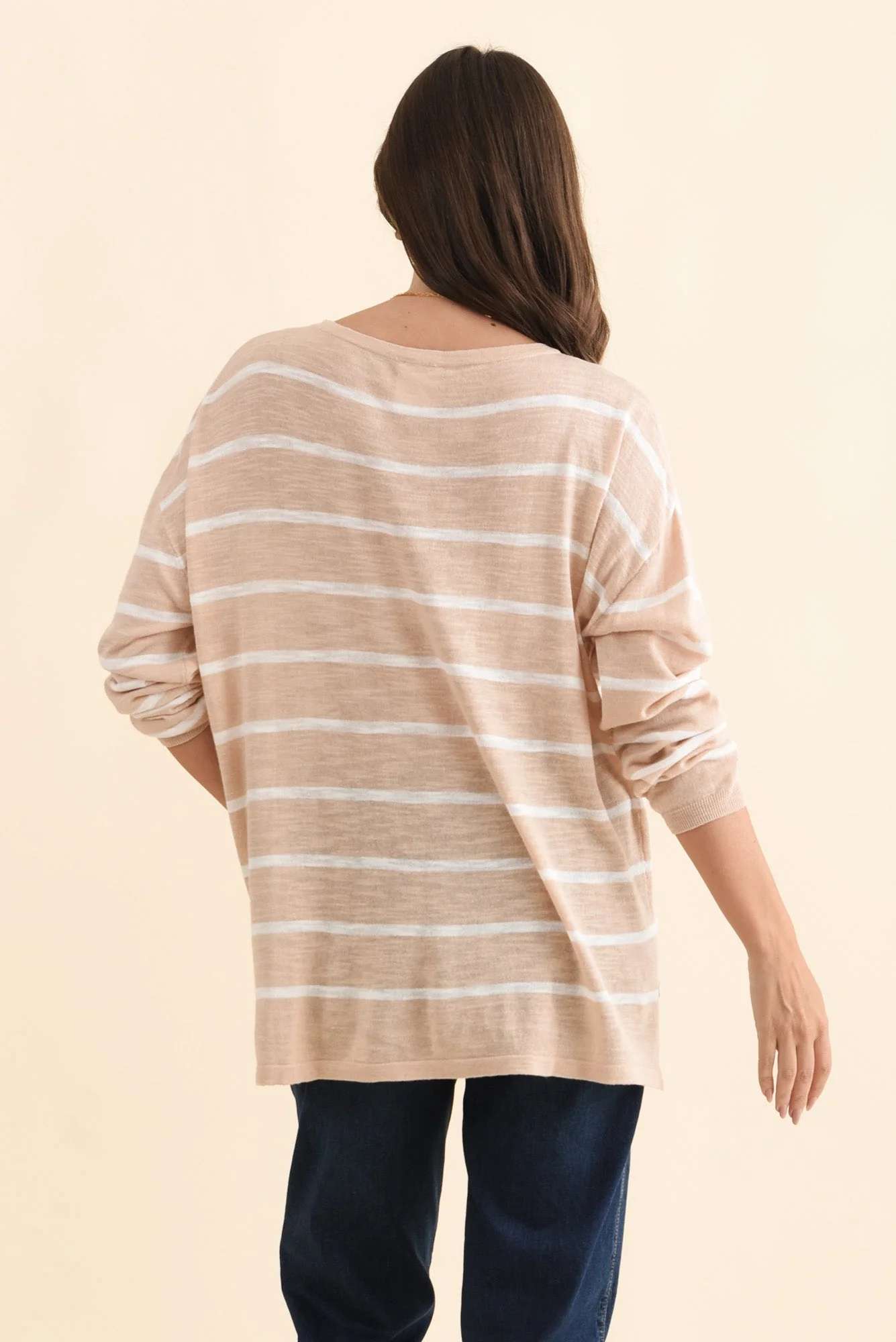 Berlin White Stripe Cotton Blend Knit Top - Image 5