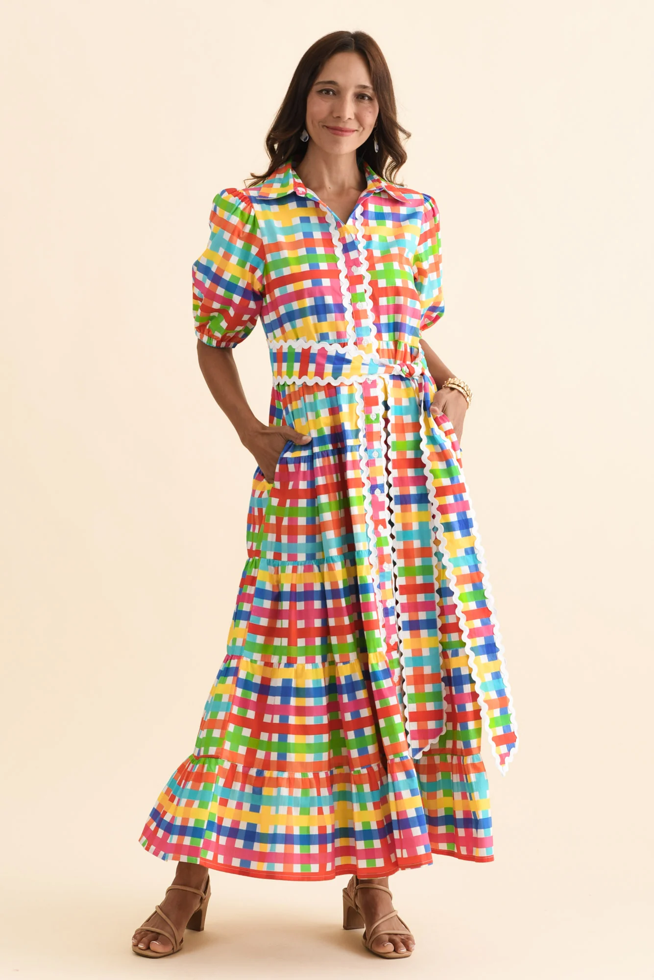 Bertie Yellow Check Cotton Dress - Image 2