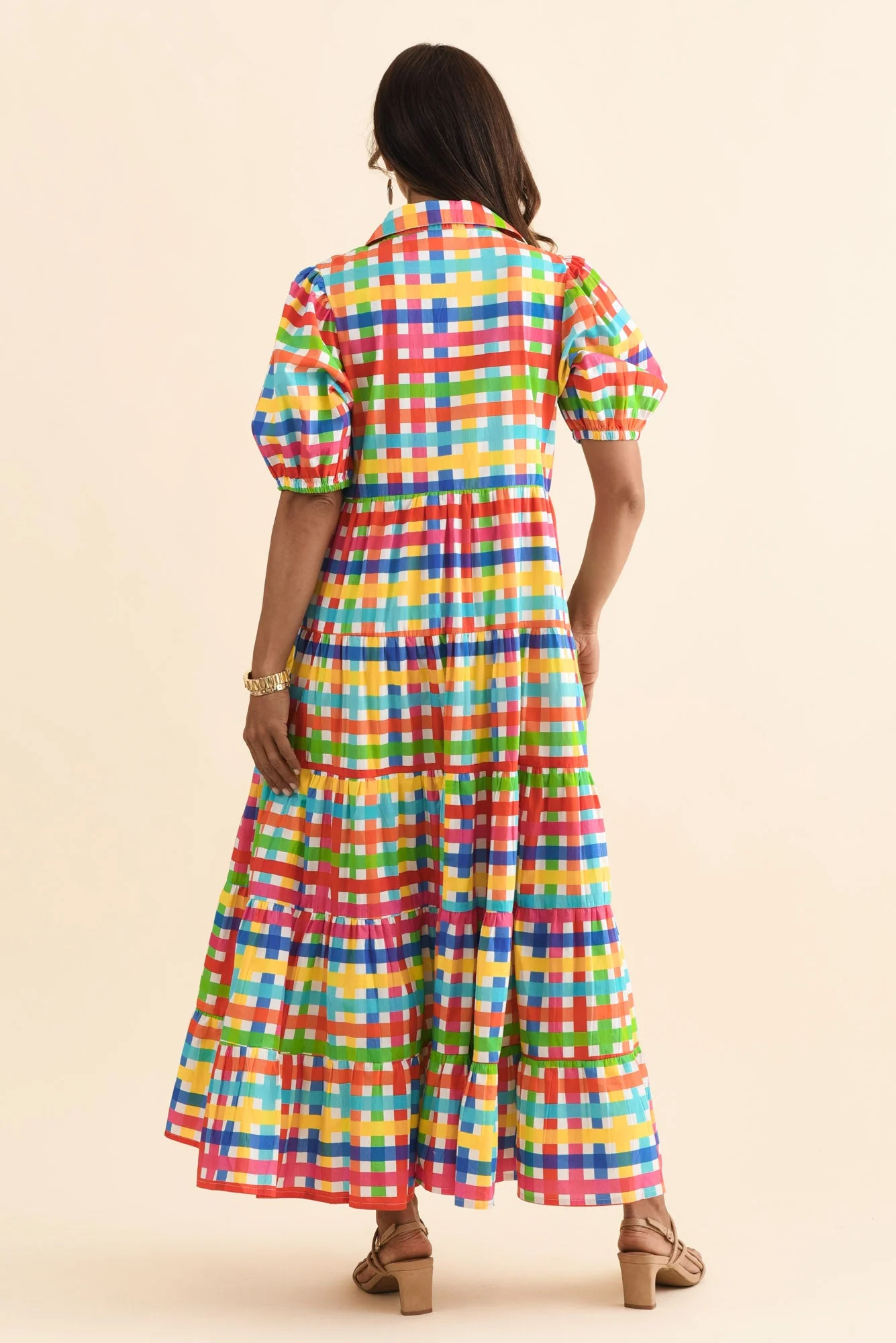 Bertie Yellow Check Cotton Dress - Image 4