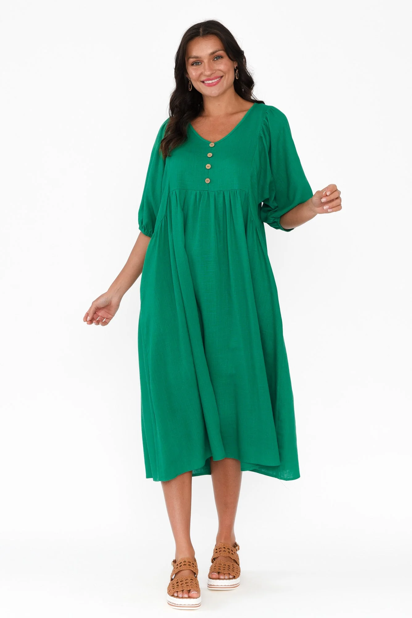 Bethany Green Pocket Midi Dress - Image 2