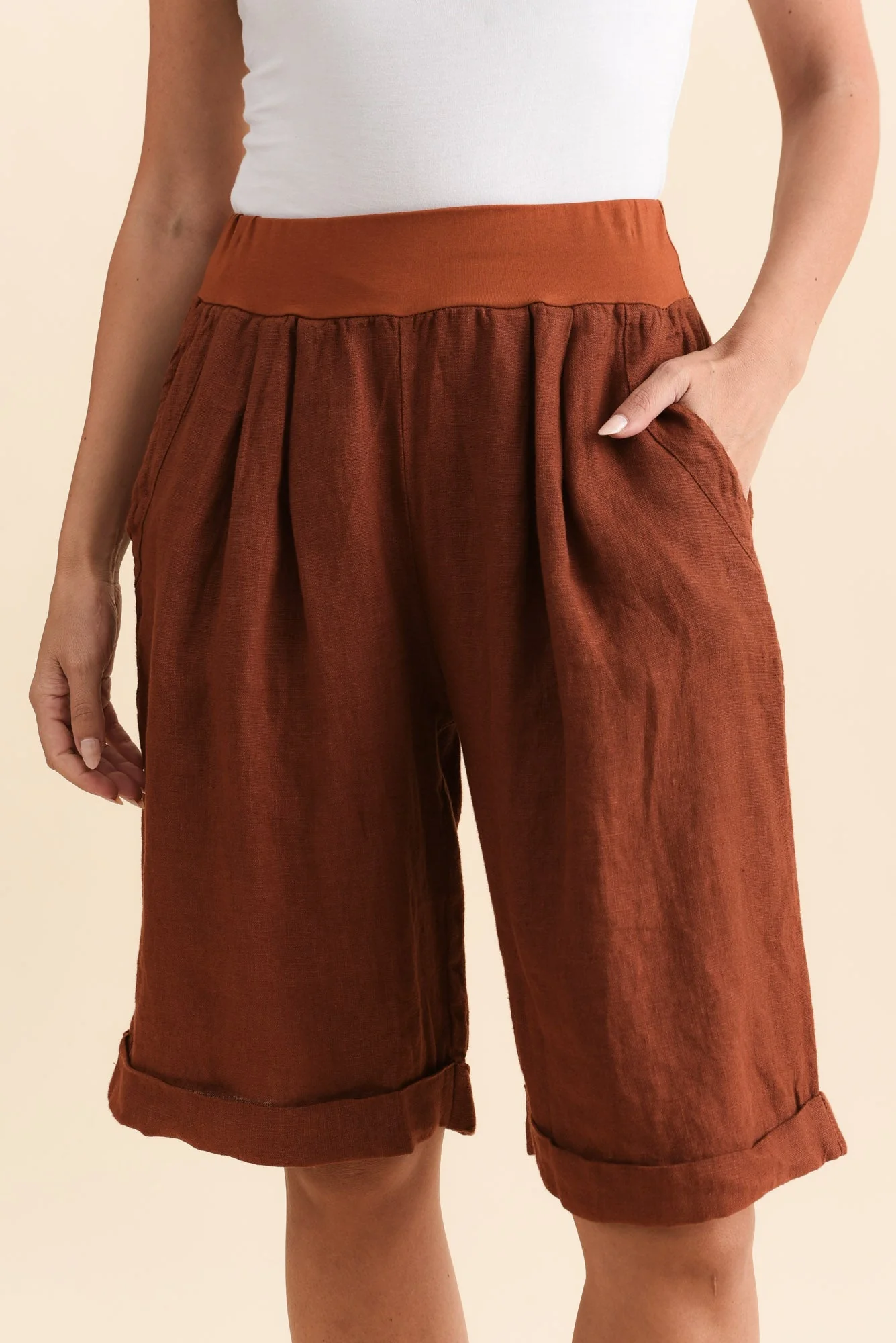 Betsy Rust Linen Pocket Shorts - Image 5