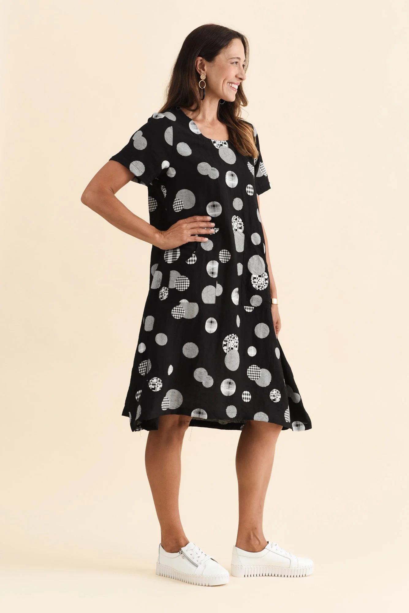 Bexley Black Spot Pocket Dress - Image 3