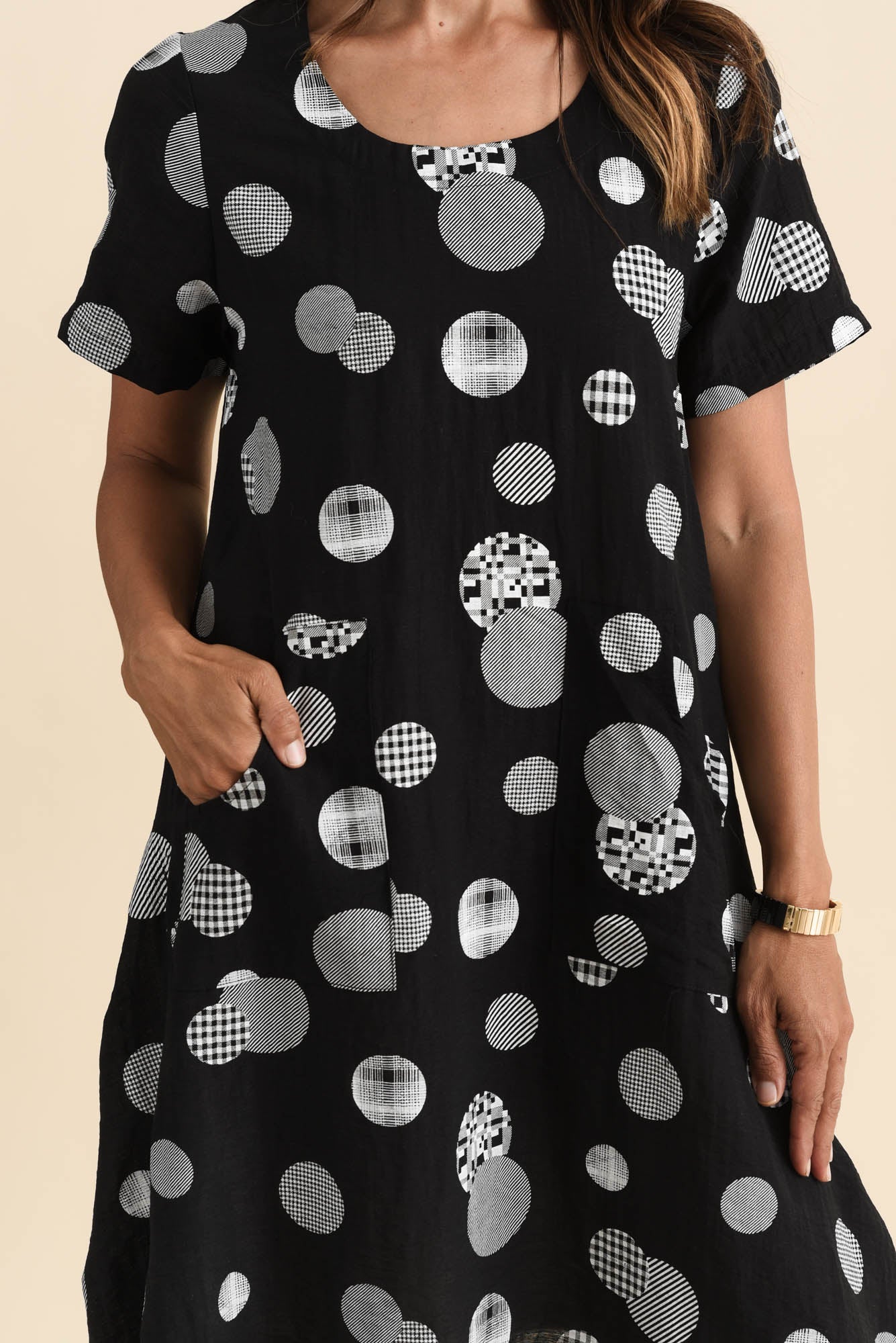 Bexley Black Spot Pocket Dress - Image 5
