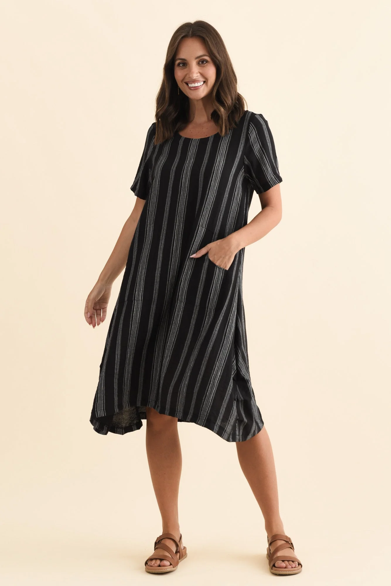 Bexley Black Stripe Pocket Dress - Image 2